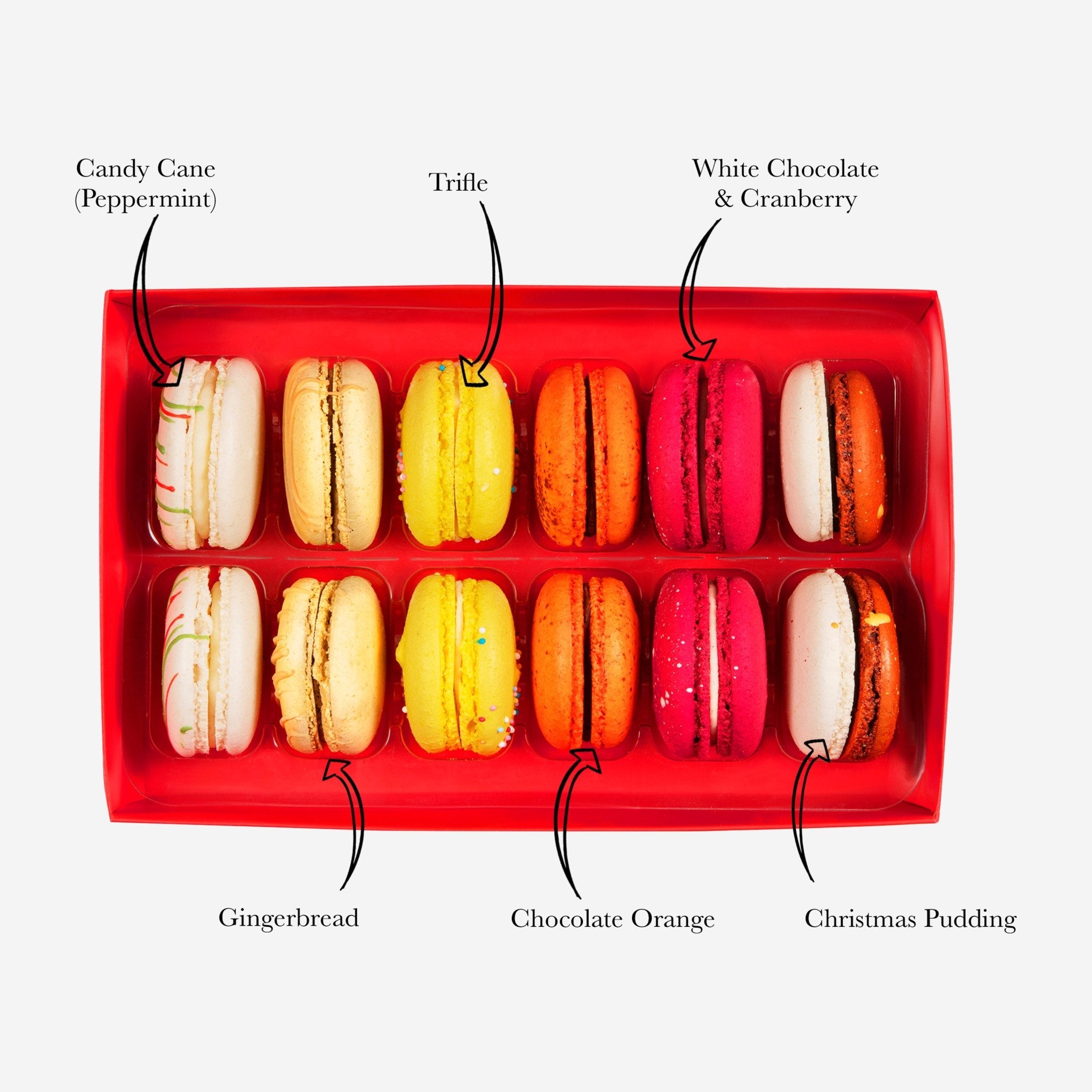 12 Christmas Macarons - Biscuiteers