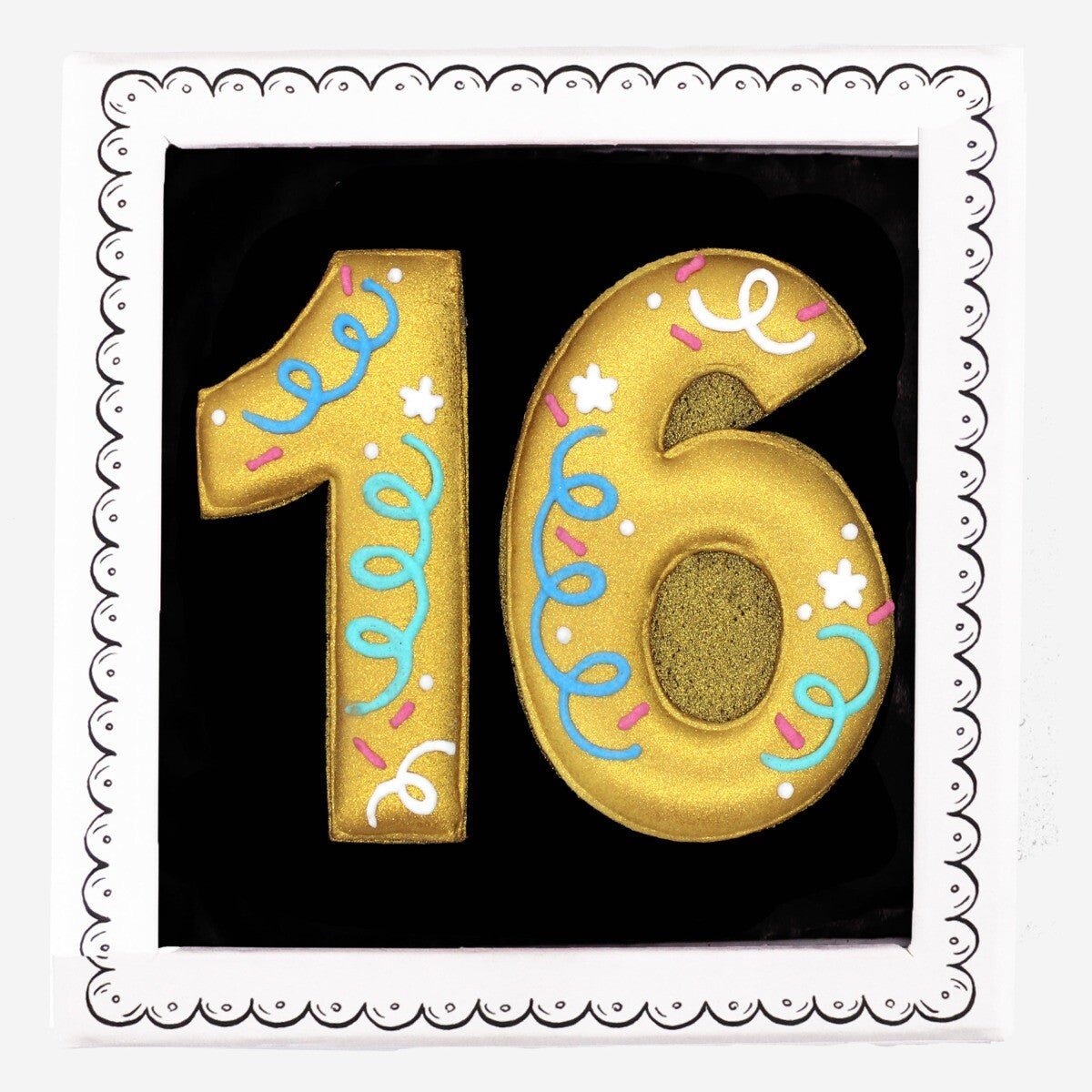 16th Birthday Milestone Letterbox Biscuit - Biscuiteers