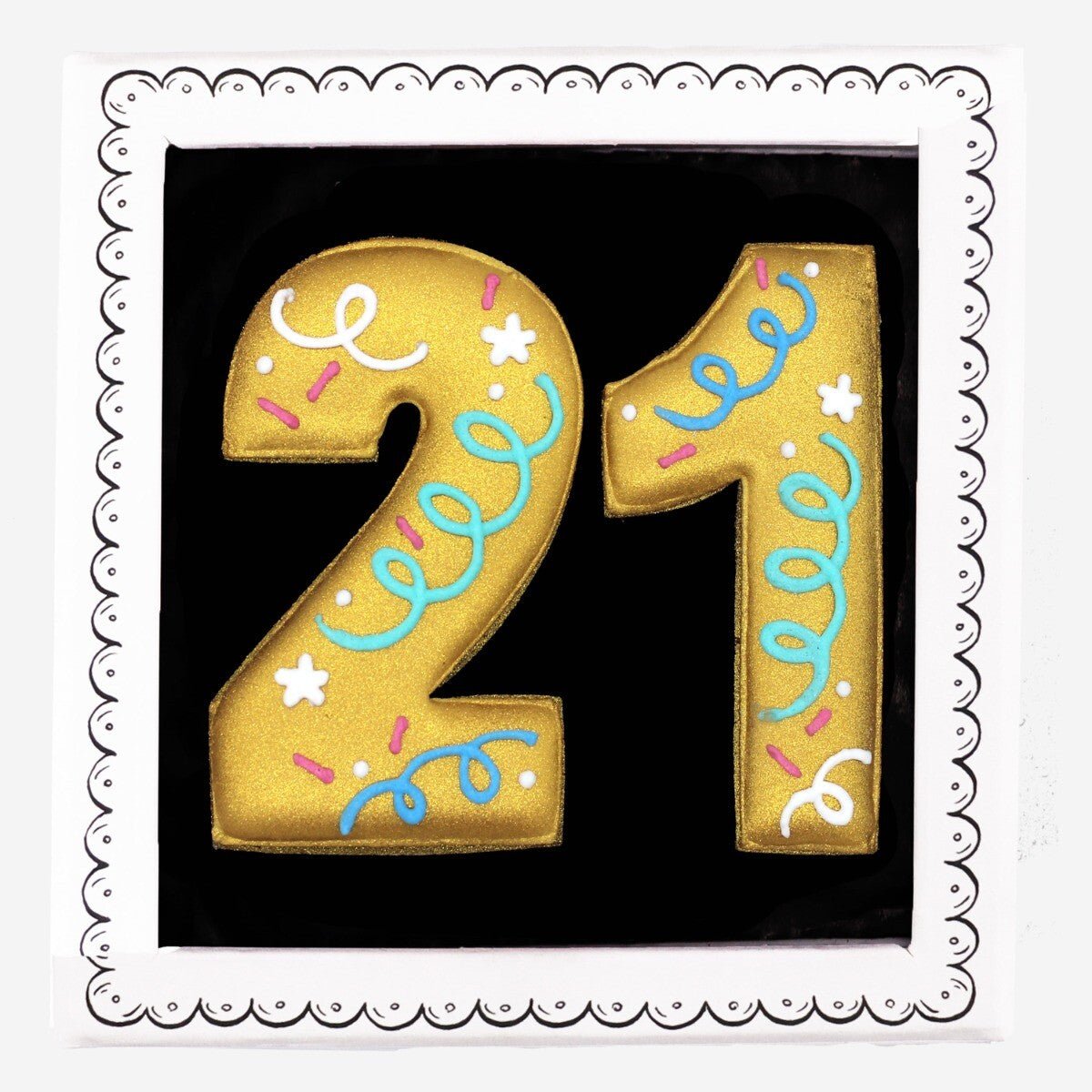 21st Birthday Milestone Letterbox Biscuit - Biscuiteers