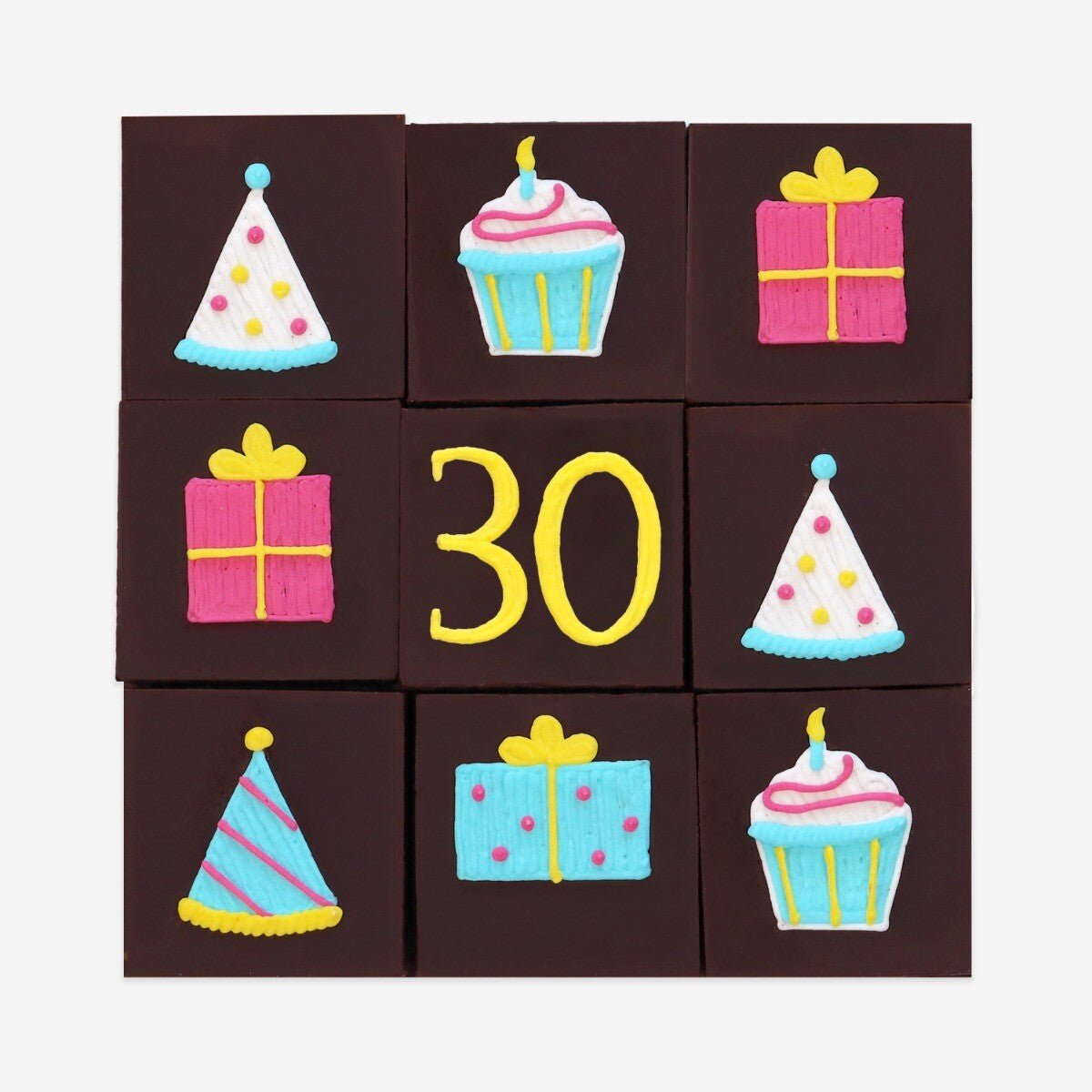 30th Birthday Milestone Brownies - Biscuiteers