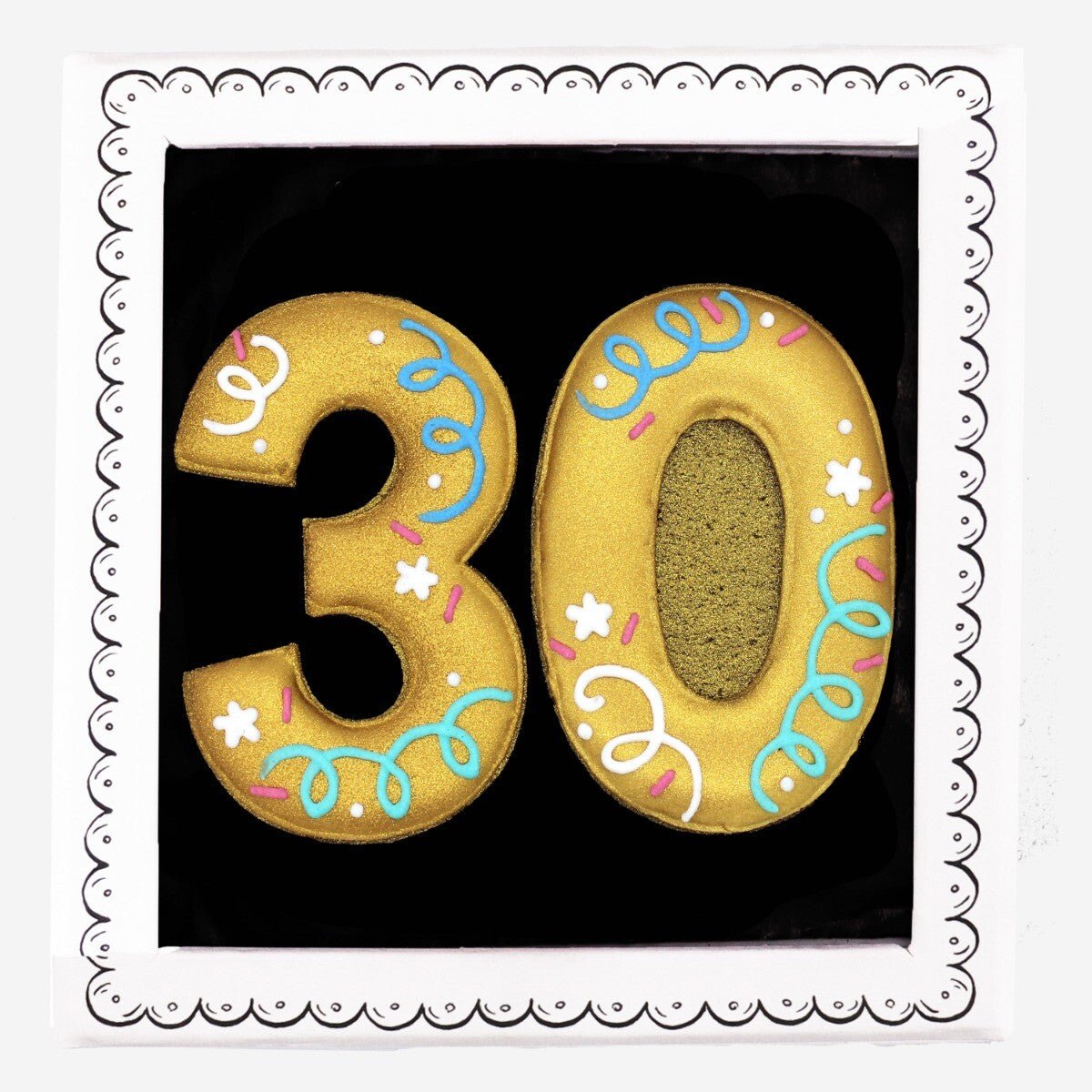 30th Birthday Milestone Letterbox Biscuit - Biscuiteers