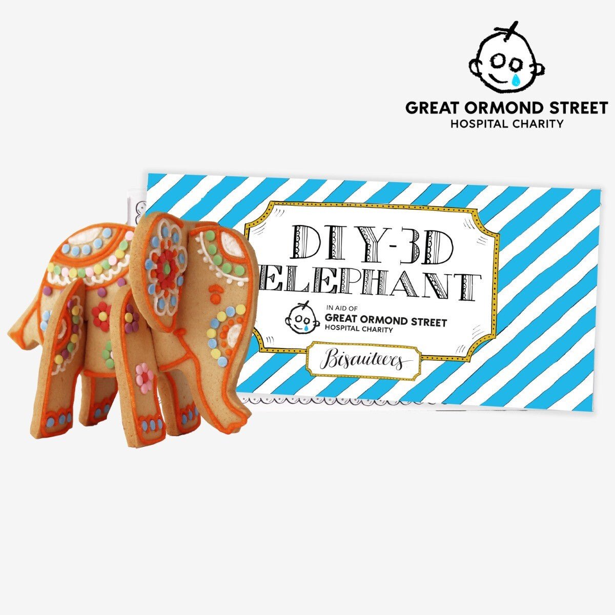 3D DIY Elephant Letterbox Kit - Biscuiteers