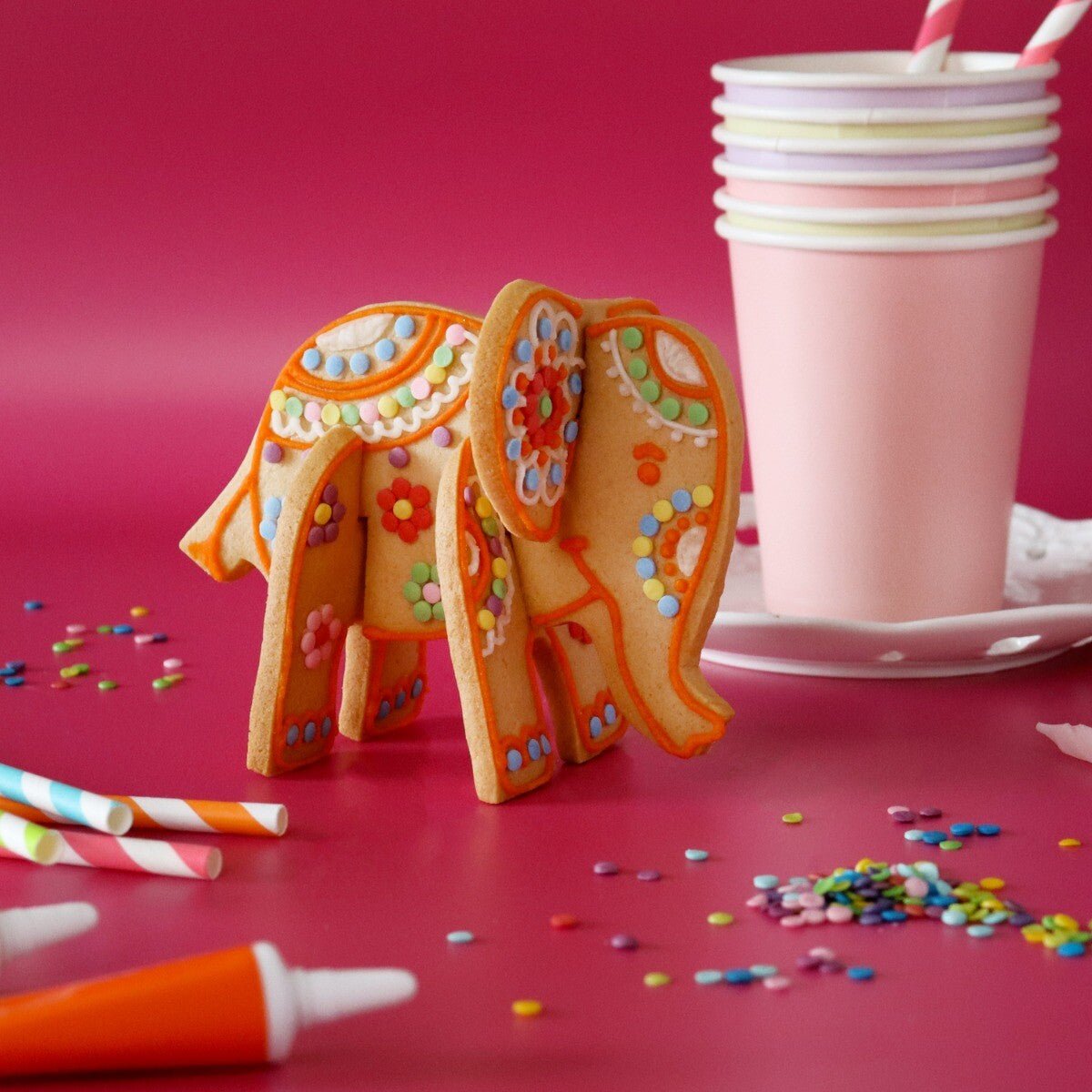 3D DIY Elephant Letterbox Kit - Biscuiteers