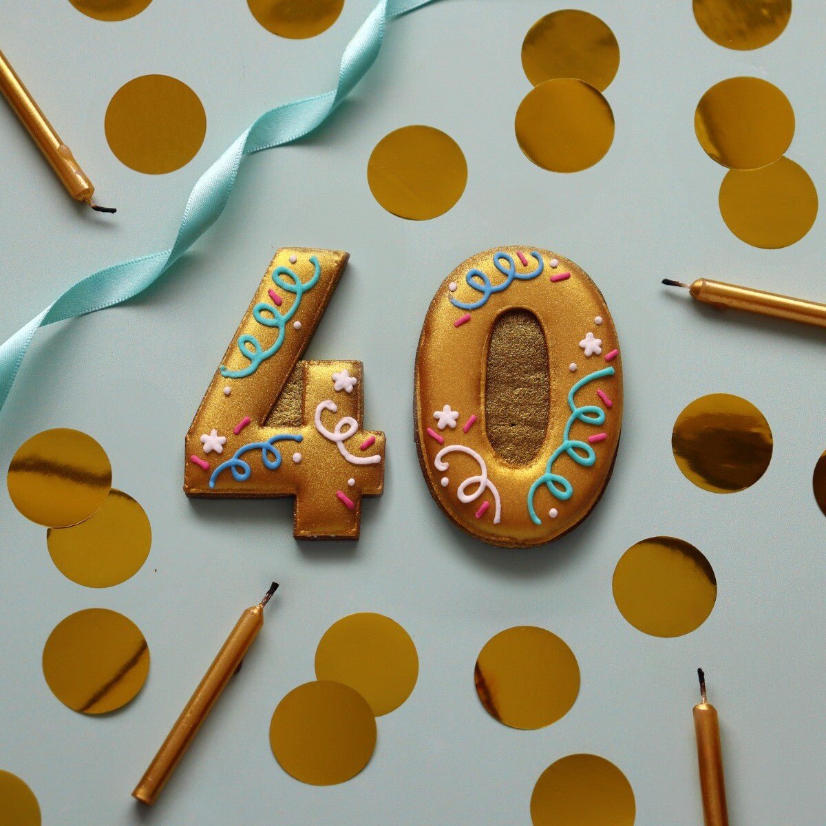 40th Birthday Milestone Letterbox Biscuit - Biscuiteers