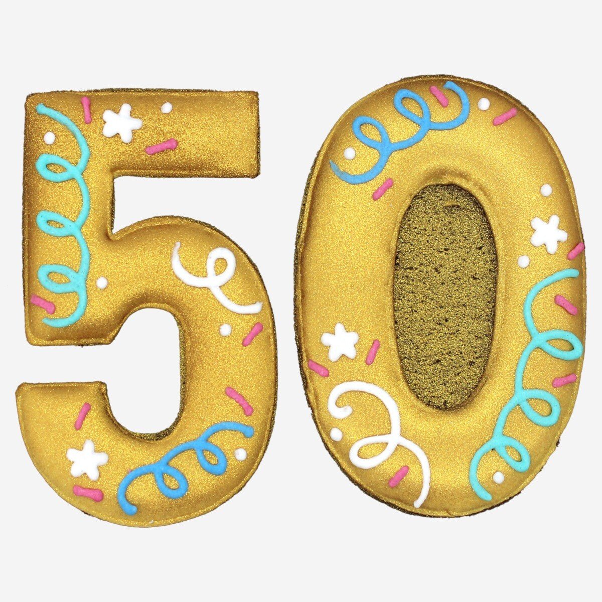50th Birthday Milestone Letterbox Biscuit - Biscuiteers