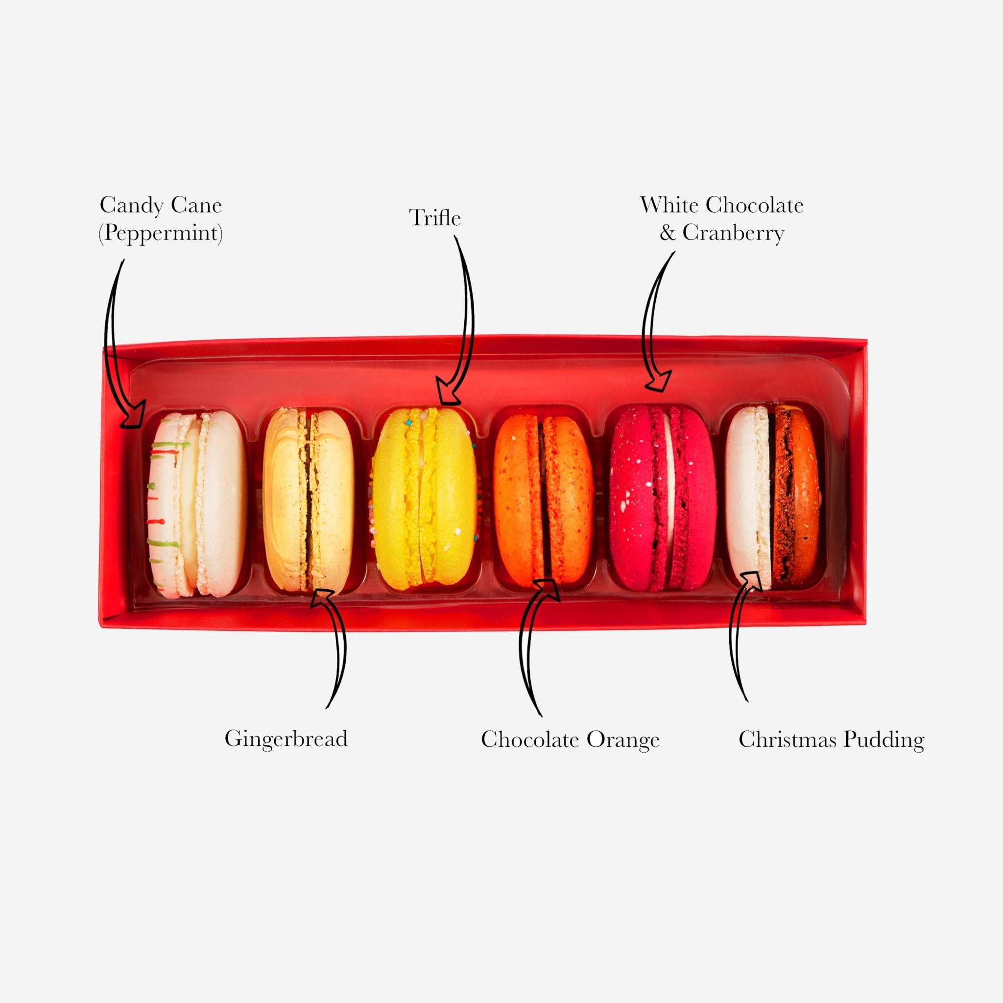 6 Christmas Macarons - Biscuiteers