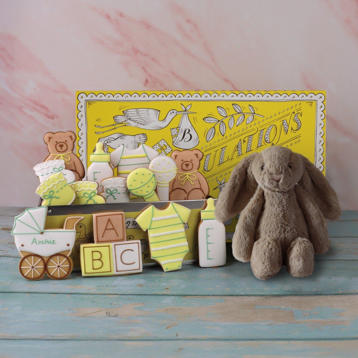 Baby Shower & Bunny Biscuit Gift Box - Biscuiteers