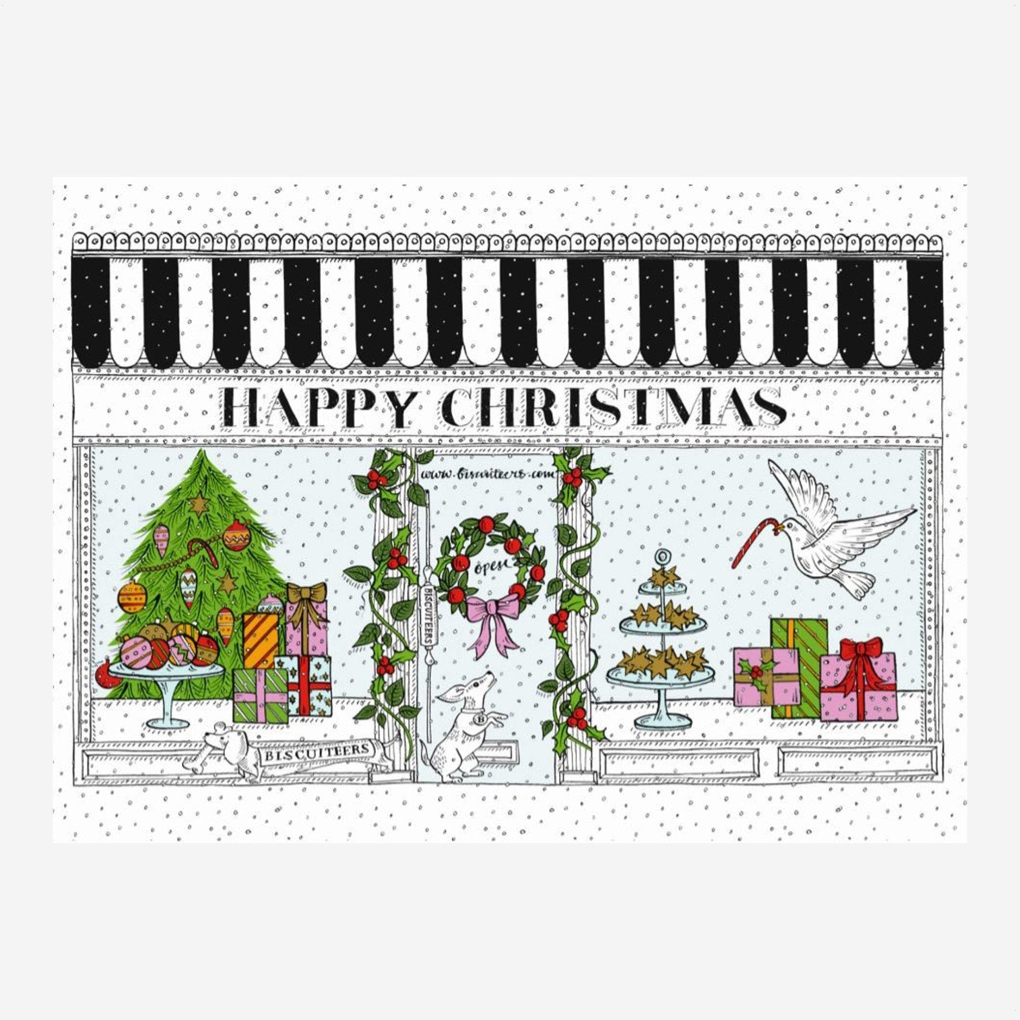 Blank Christmas Gift Card With Envelope - Biscuiteers