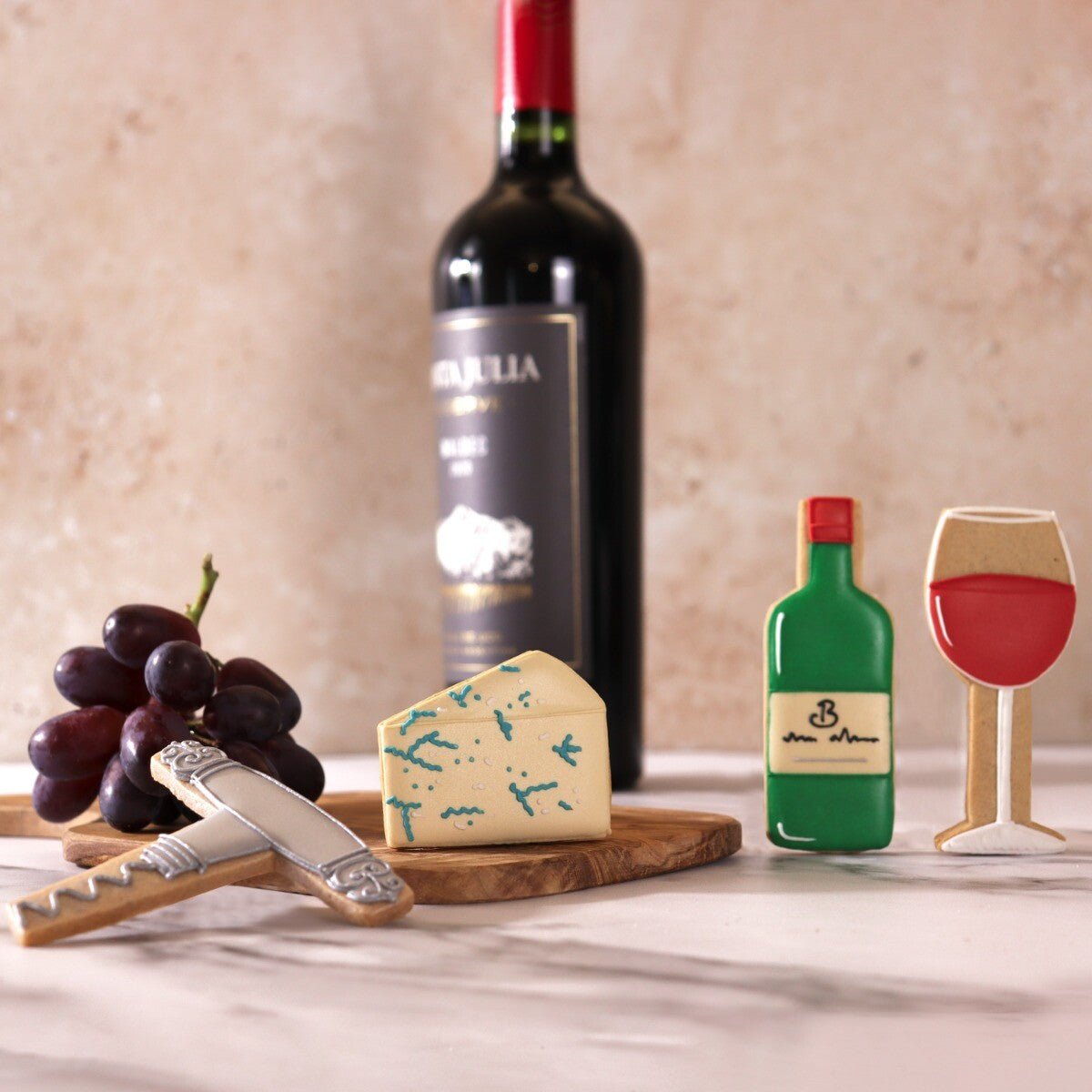 Cheese And Wine Letterbox Biscuits - Biscuiteers