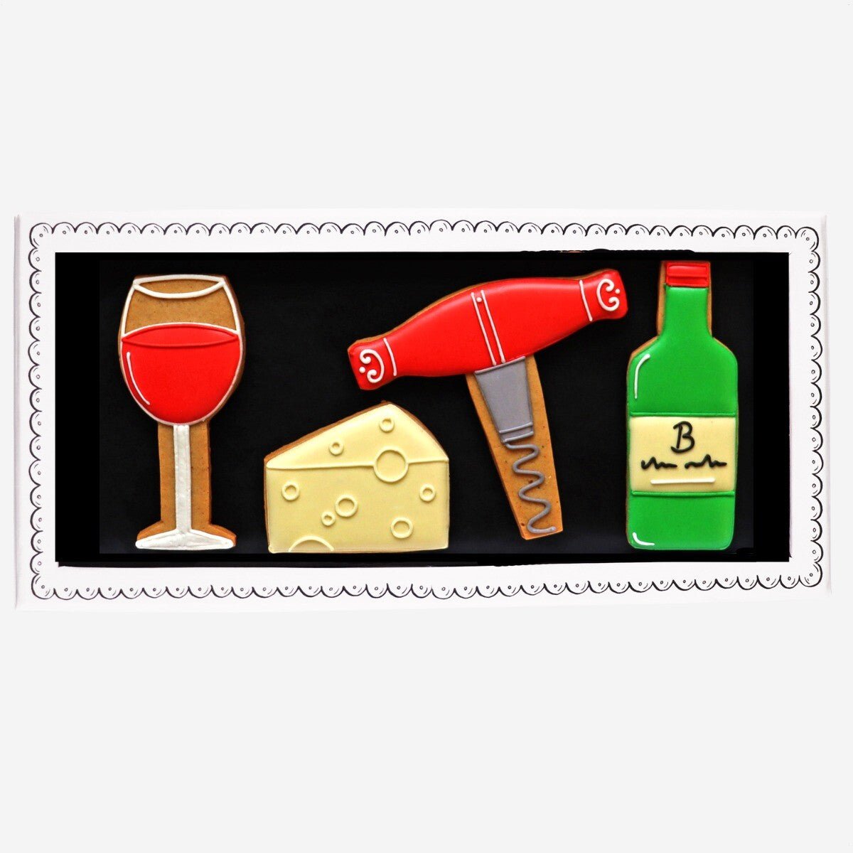 Cheese And Wine Letterbox Biscuits - Biscuiteers