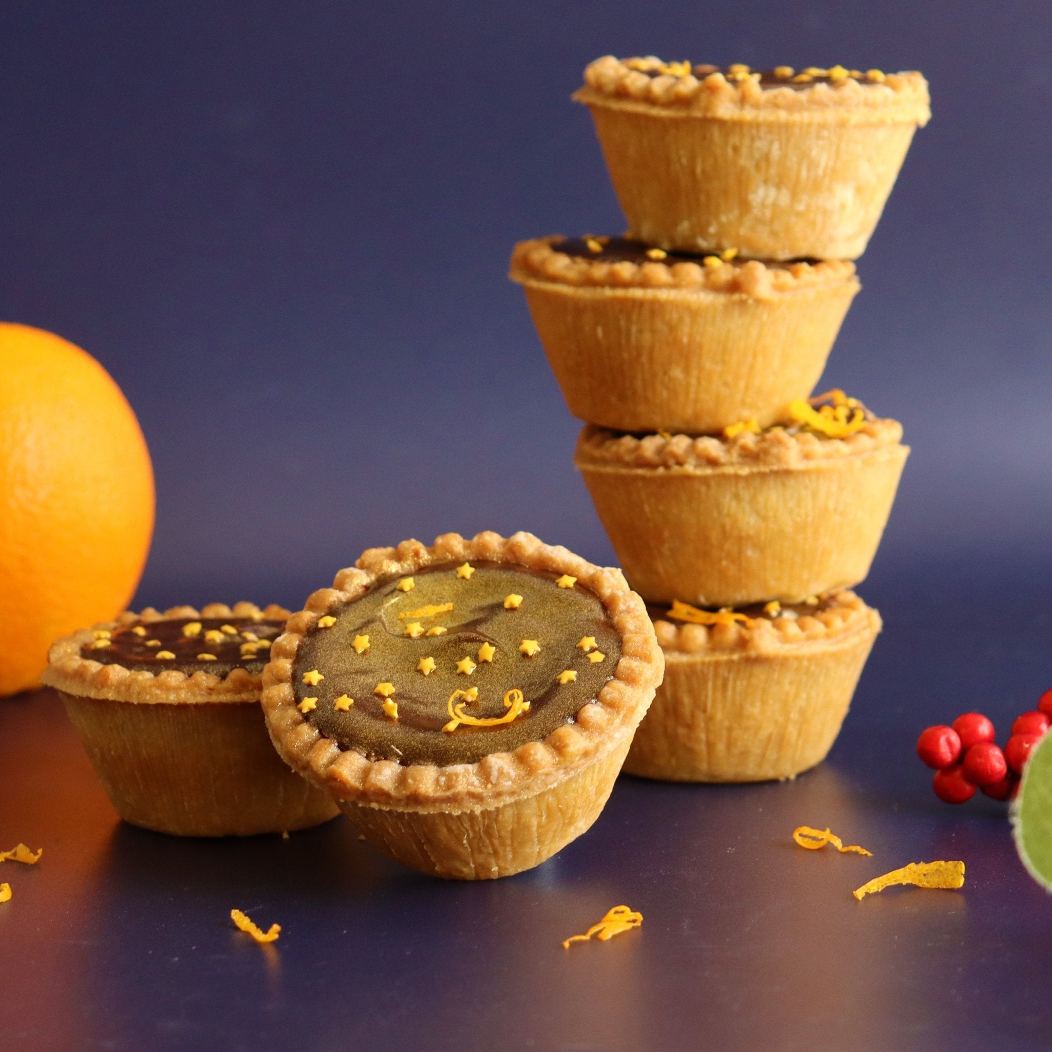 Chocolate Orange Mince Pies - Biscuiteers