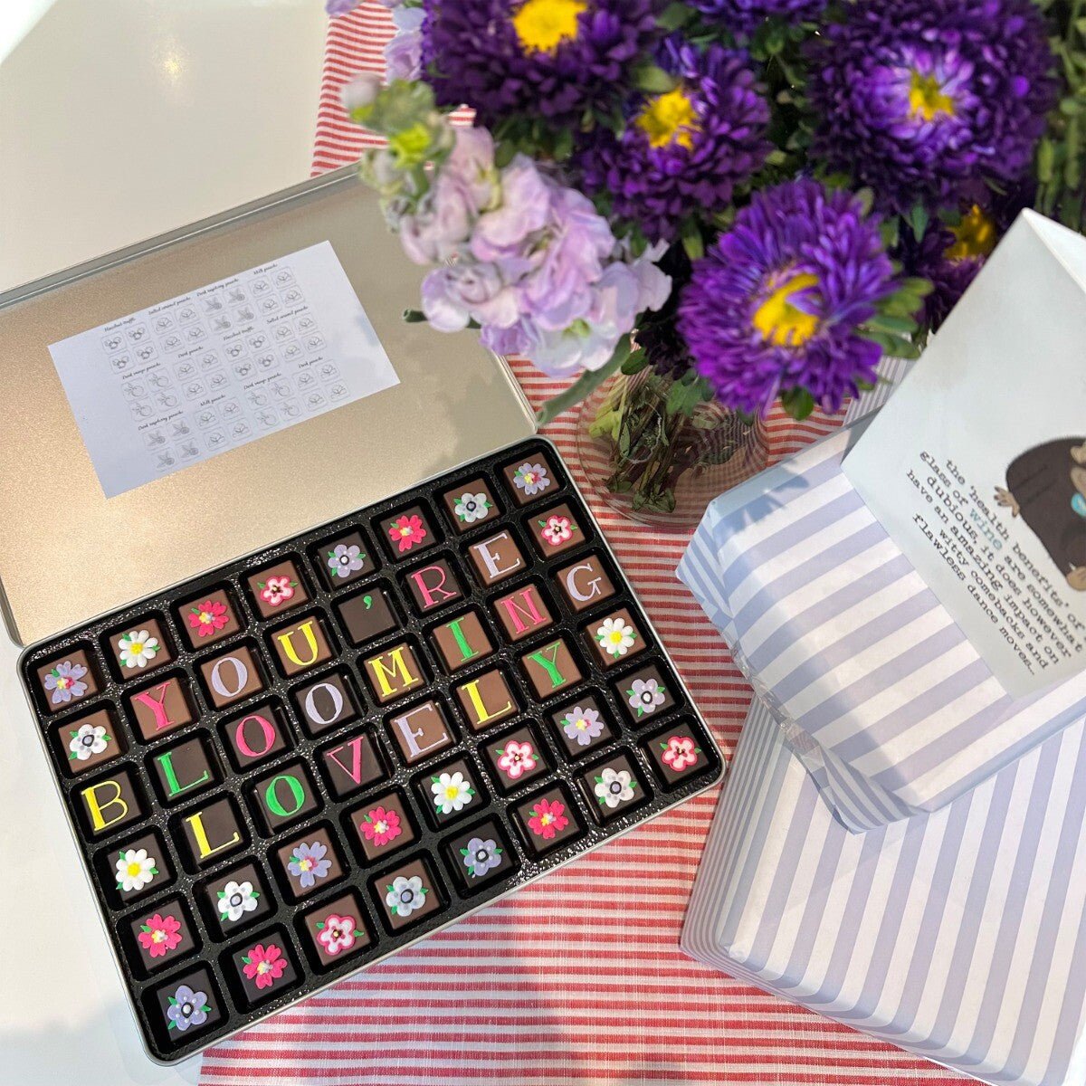Giant Tin Personalised Bouquet Chocolates - Biscuiteers