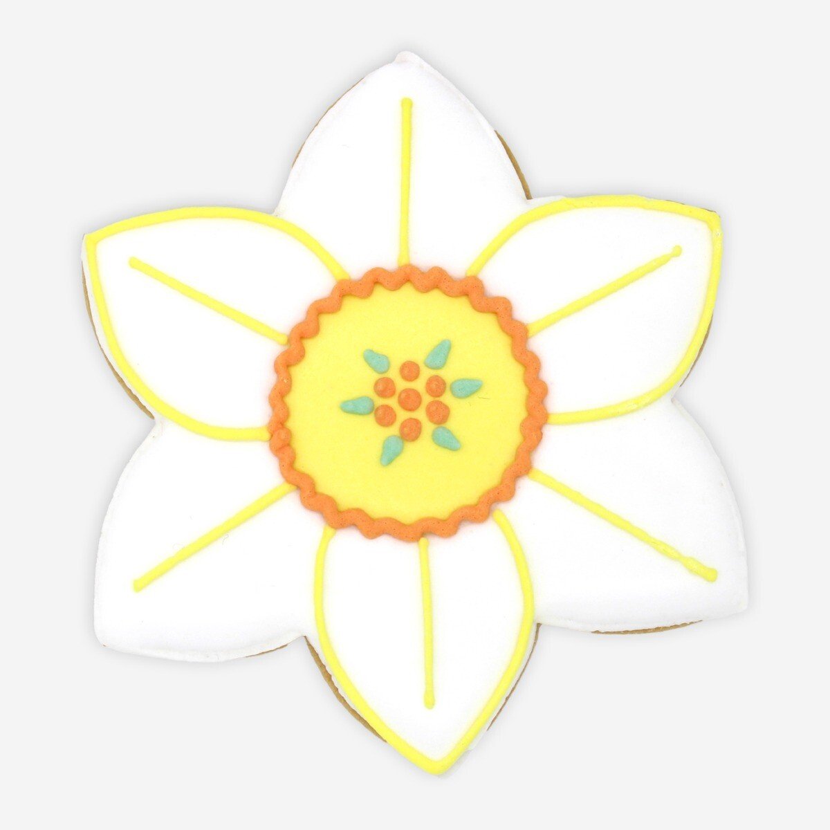 Narcissus December Birth Flower Letterbox Biscuit - Biscuiteers
