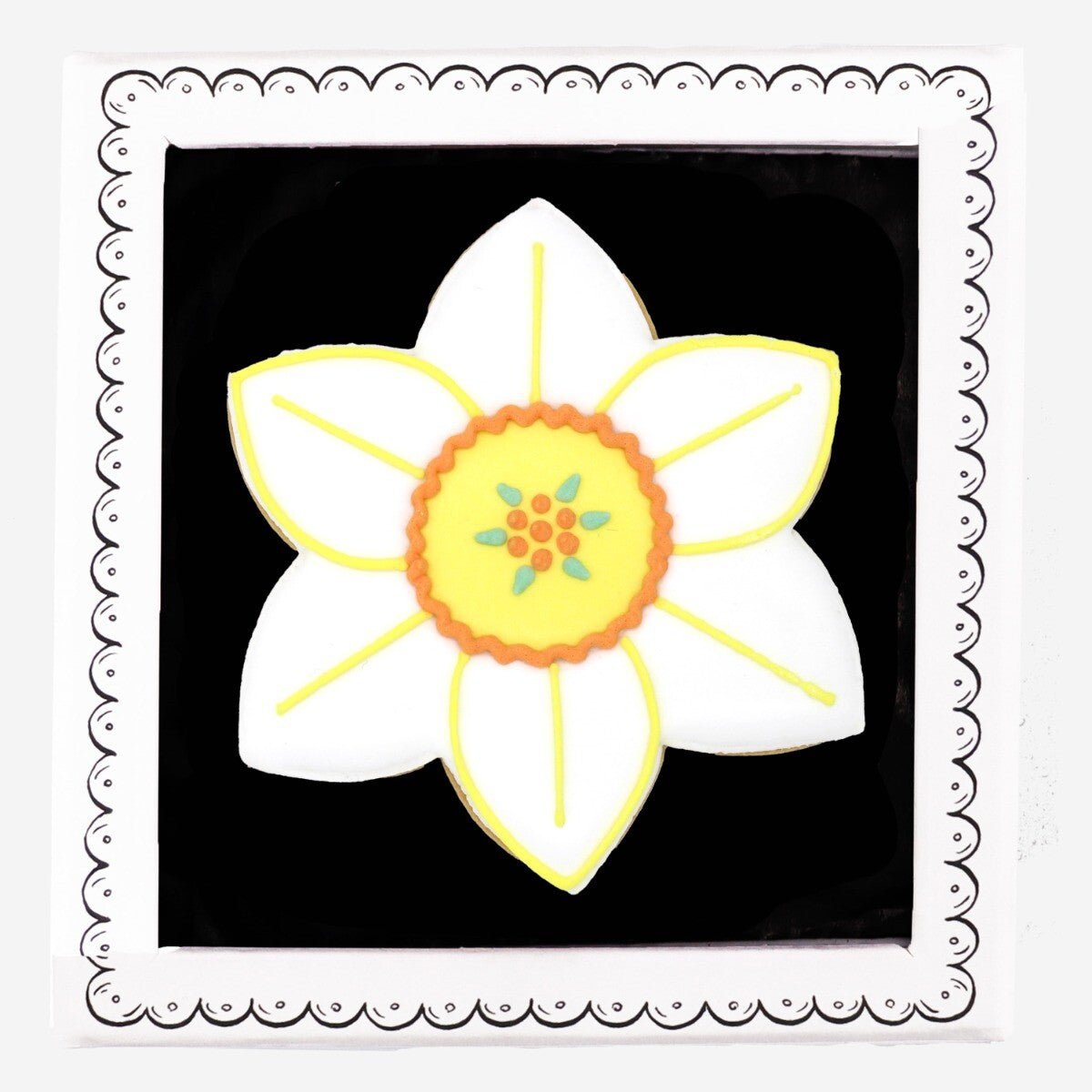 Narcissus December Birth Flower Letterbox Biscuit - Biscuiteers