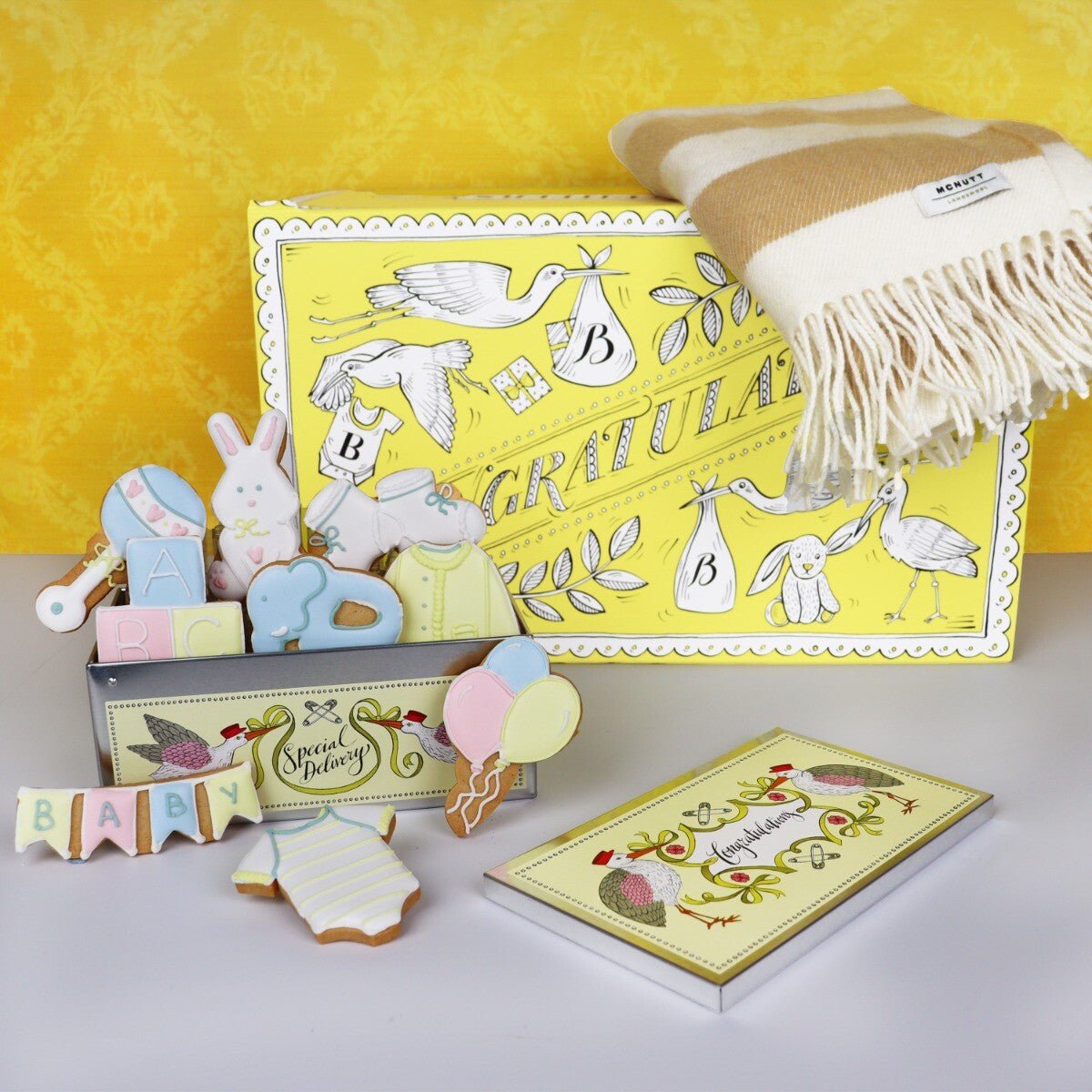 New Baby Blanket Gift Box - Biscuiteers