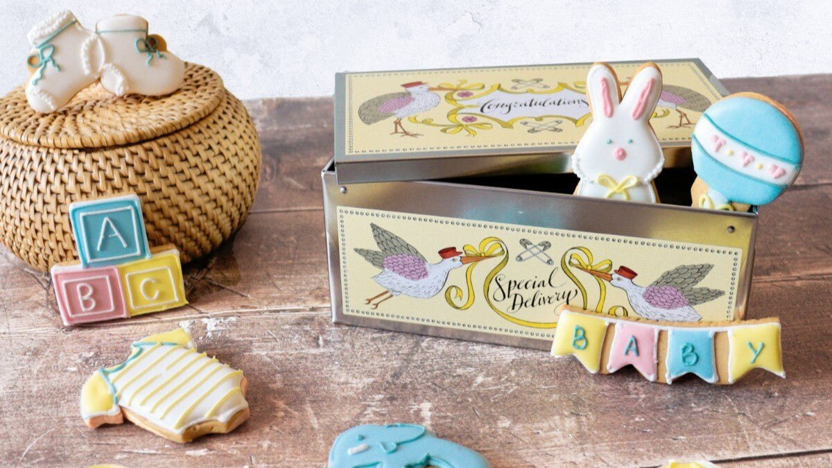 New Baby Blanket Gift Box - Biscuiteers
