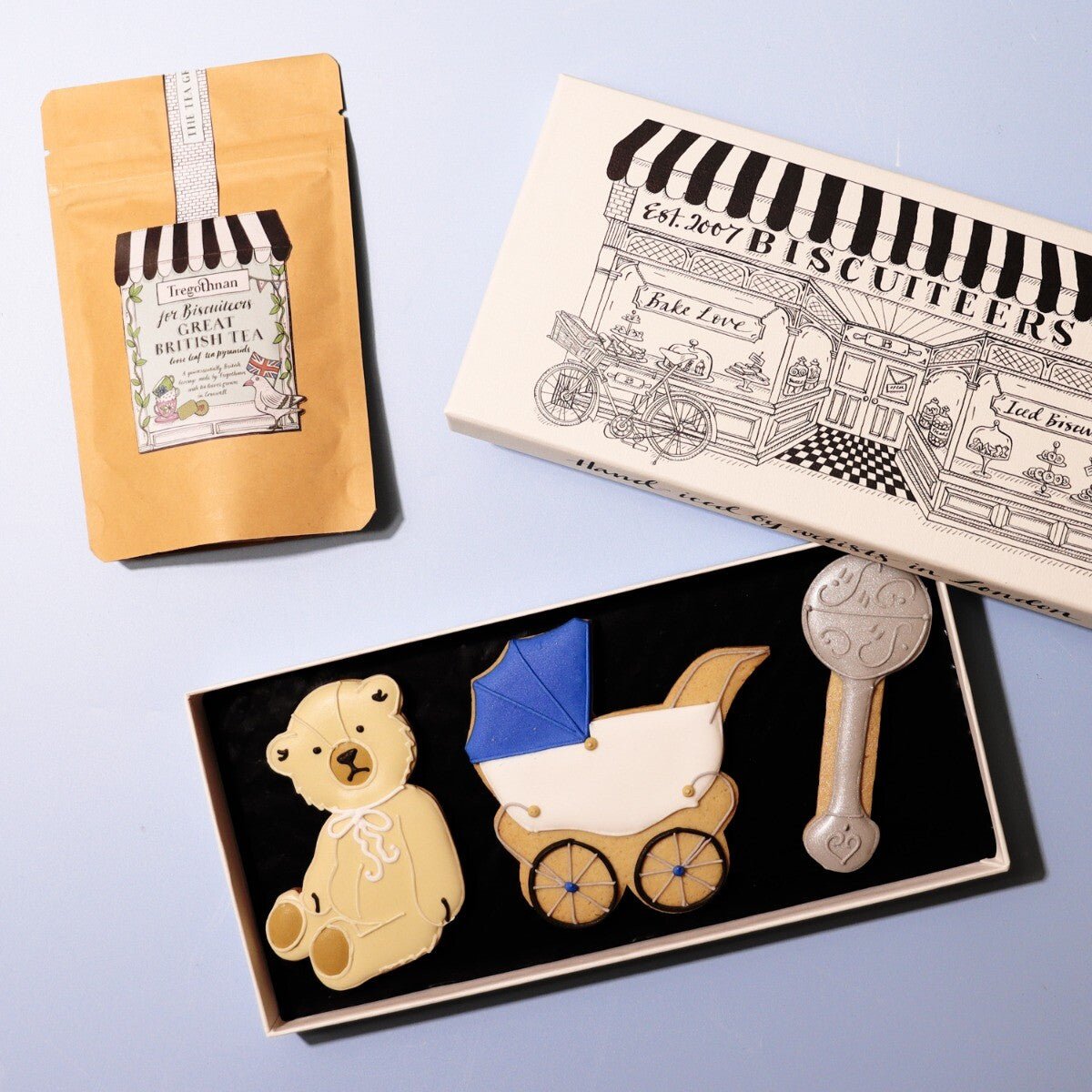 New Baby Mini Tea Gift Box - Biscuiteers