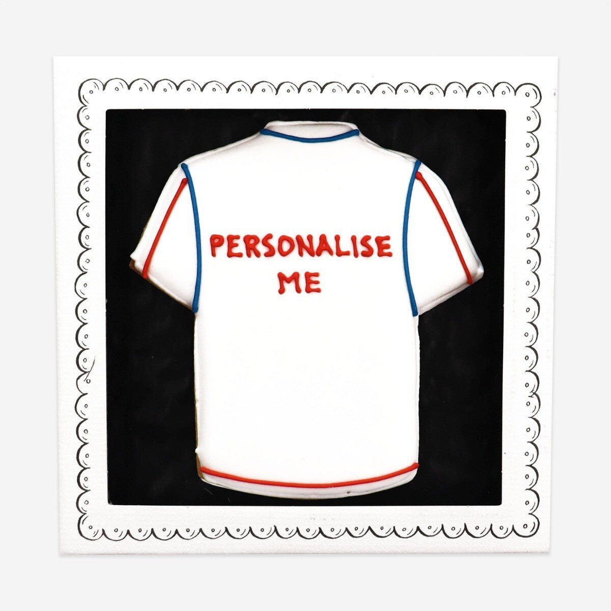 Personalised Football Shirt Letterbox Biscuit - Biscuiteers