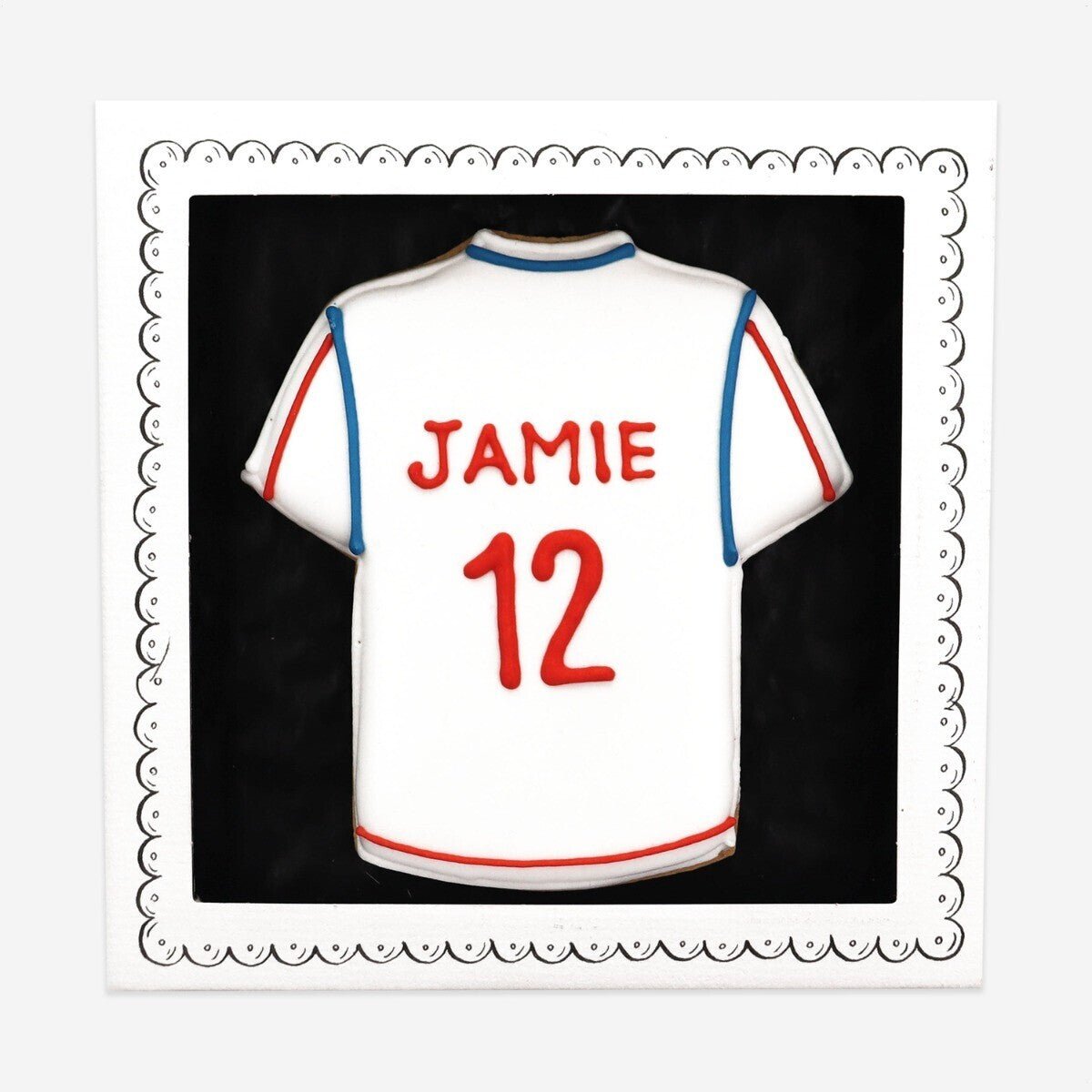 Personalised Football Shirt Letterbox Biscuit - Biscuiteers