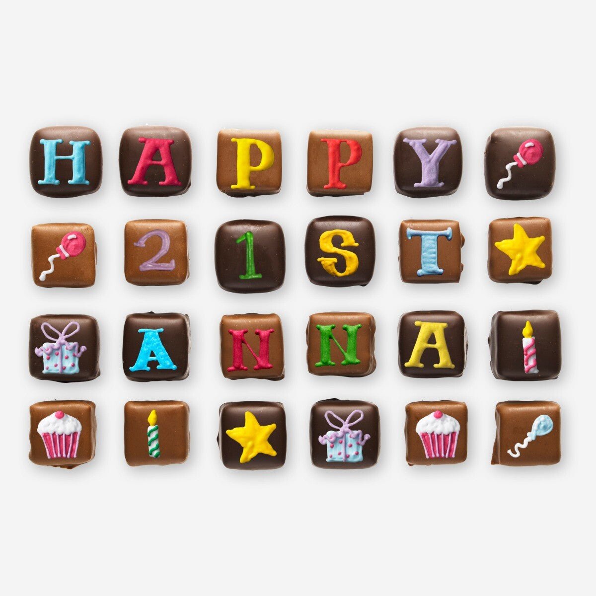 Personalised Medium Tin Birthday Celebration Chocolates - Biscuiteers