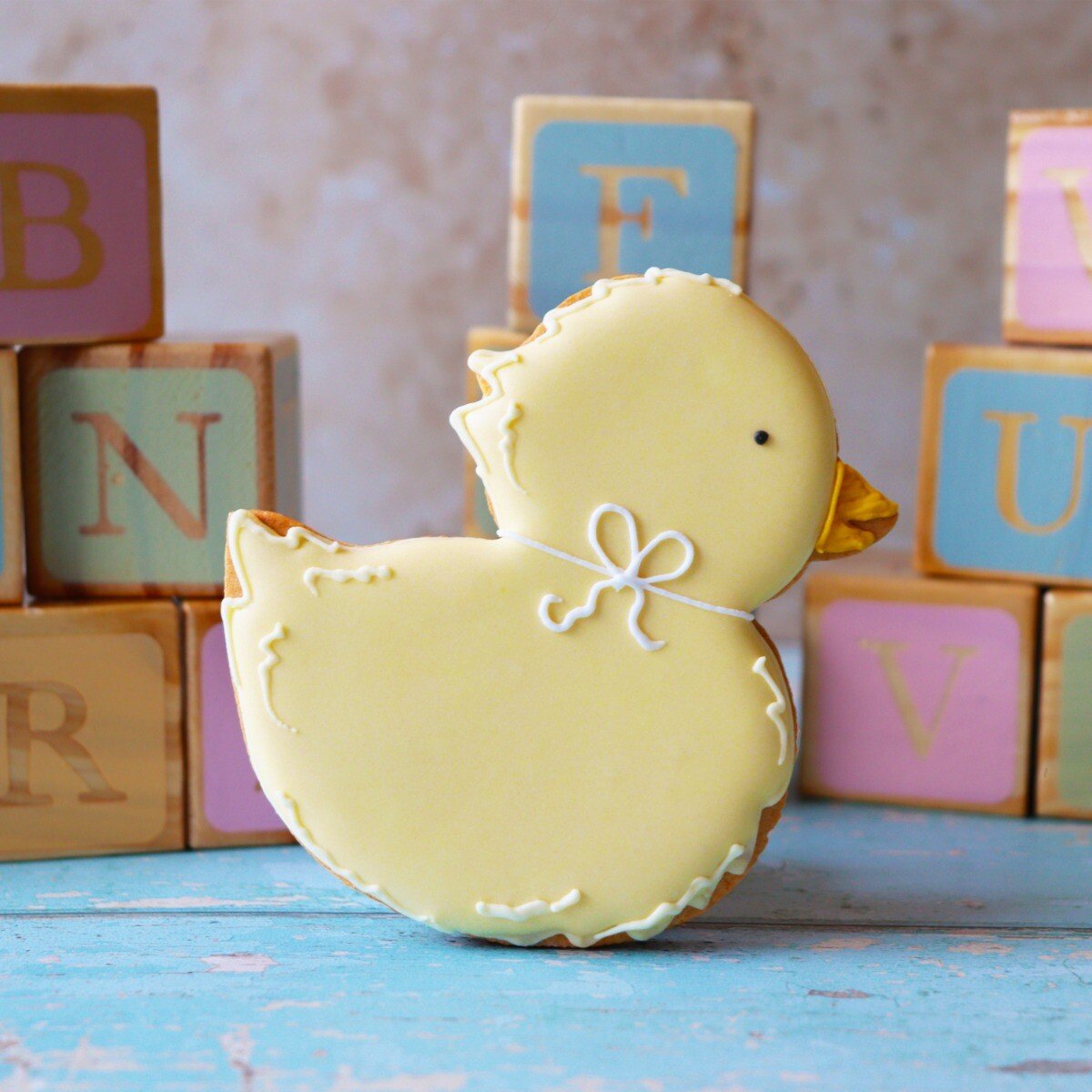 Personalised New Baby Duck Letterbox Biscuit - Biscuiteers
