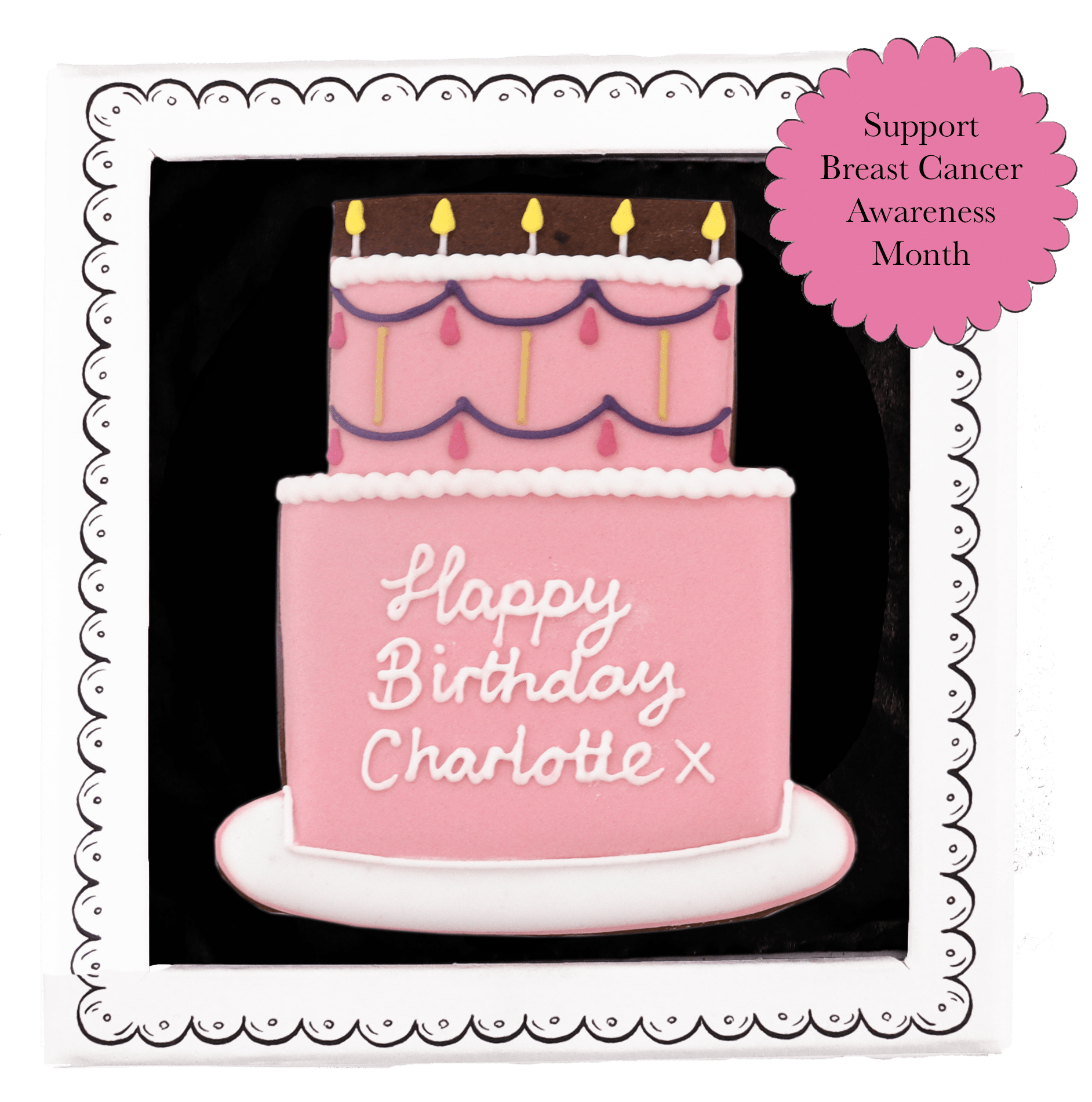 Pink Happy Birthday To You Letterbox - Biscuiteers