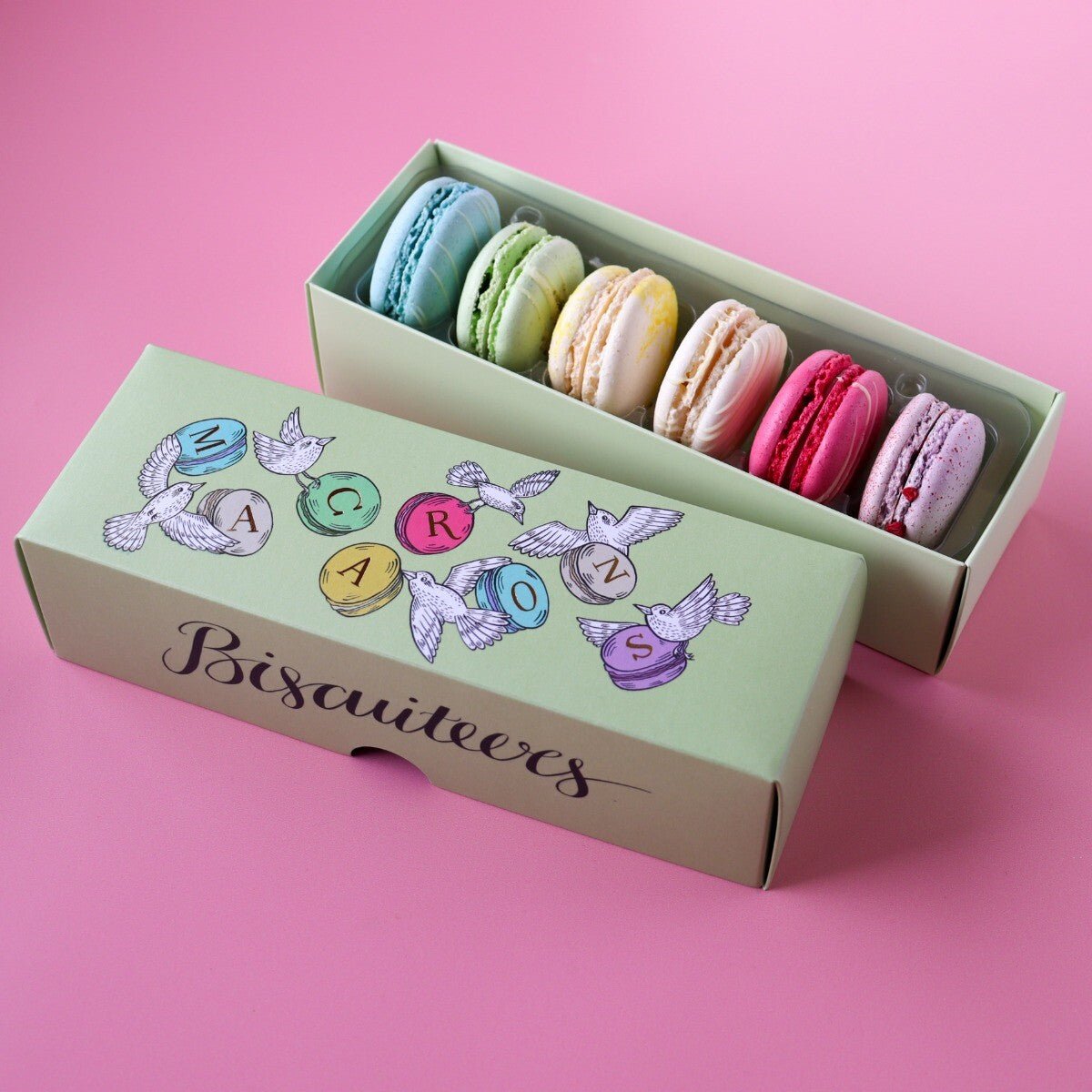 Rainbow Macarons Mini Gift Box - Biscuiteers