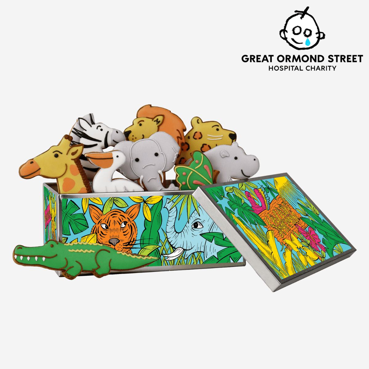 Safari Medium Biscuit Tin - Biscuiteers