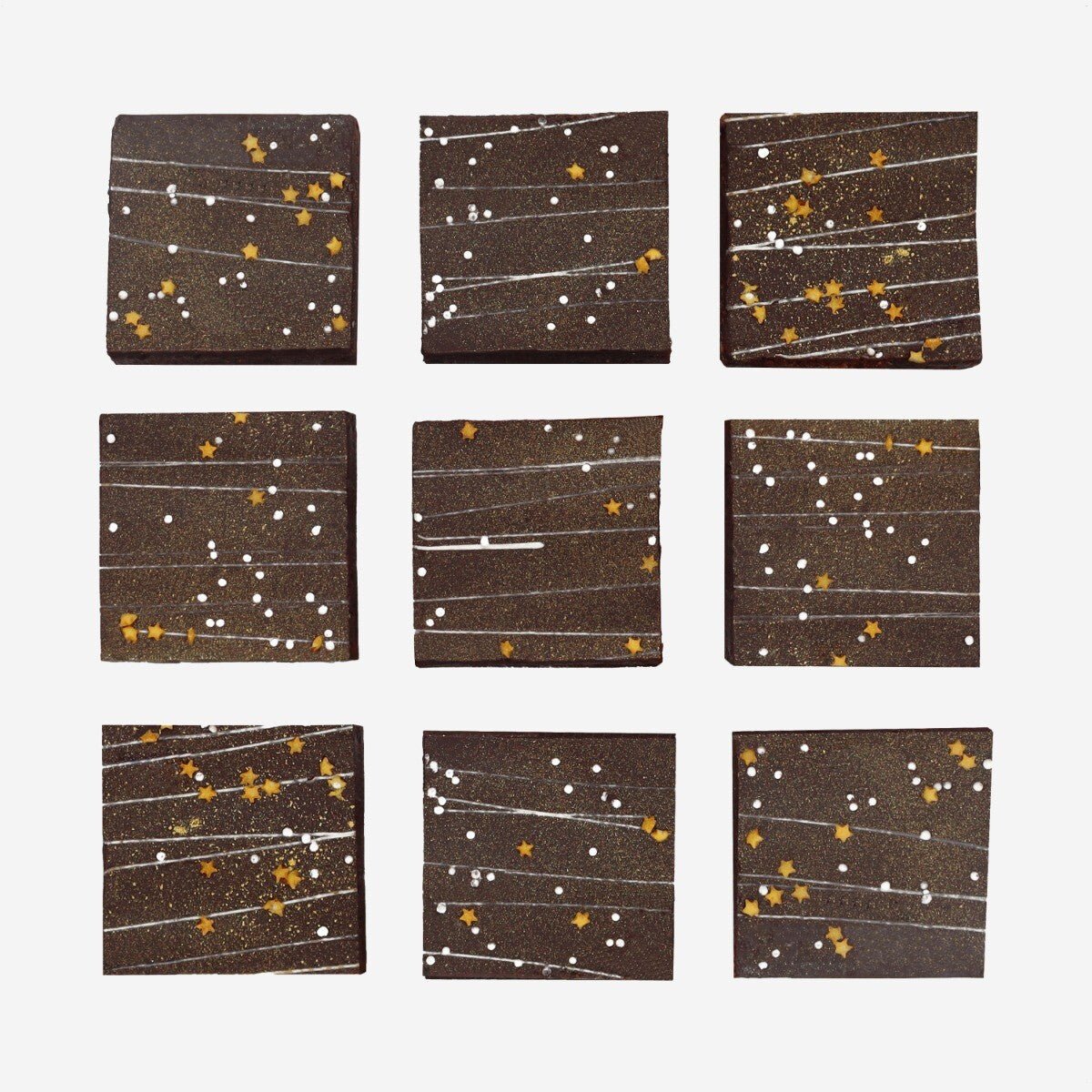 Starry Night Christmas Brownies - Biscuiteers