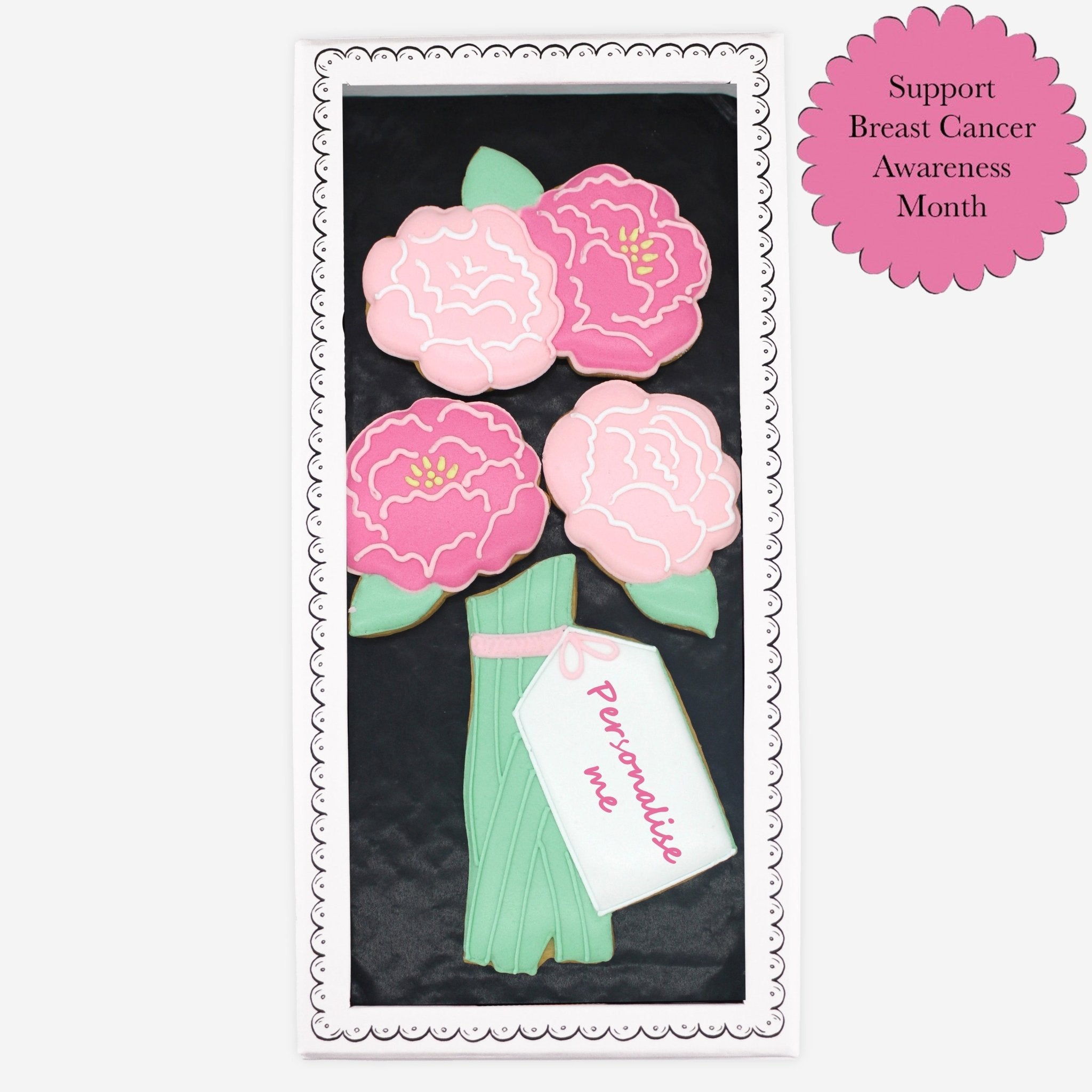 Vase Of Peonies Letterbox Biscuits - Biscuiteers