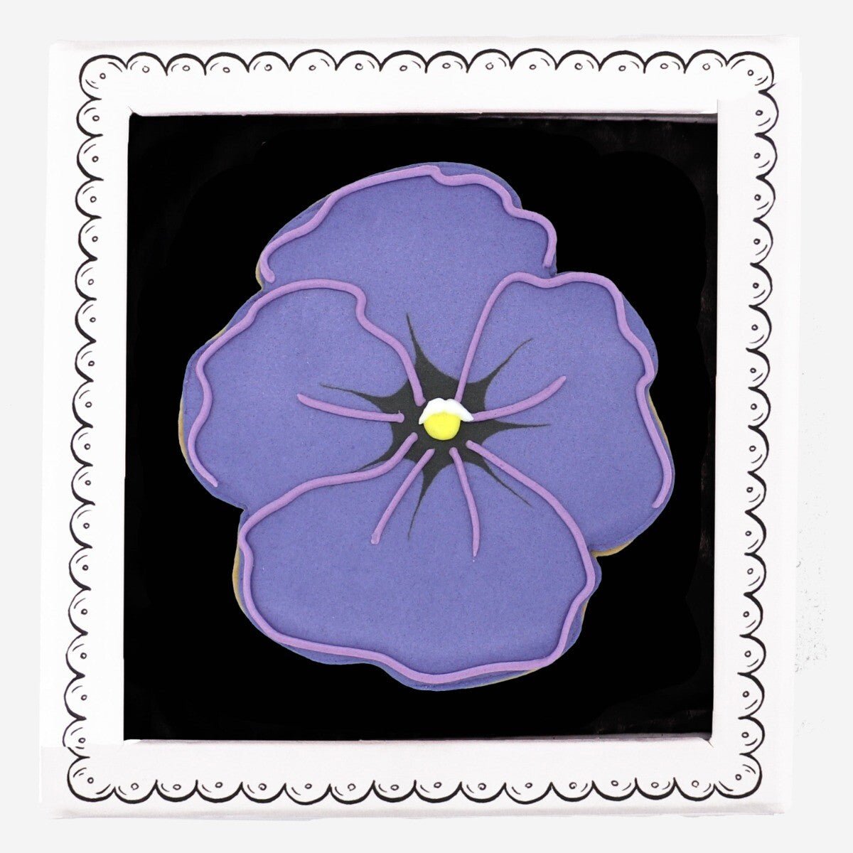 Violet February Birth Flower Letterbox Biscuit - Biscuiteers