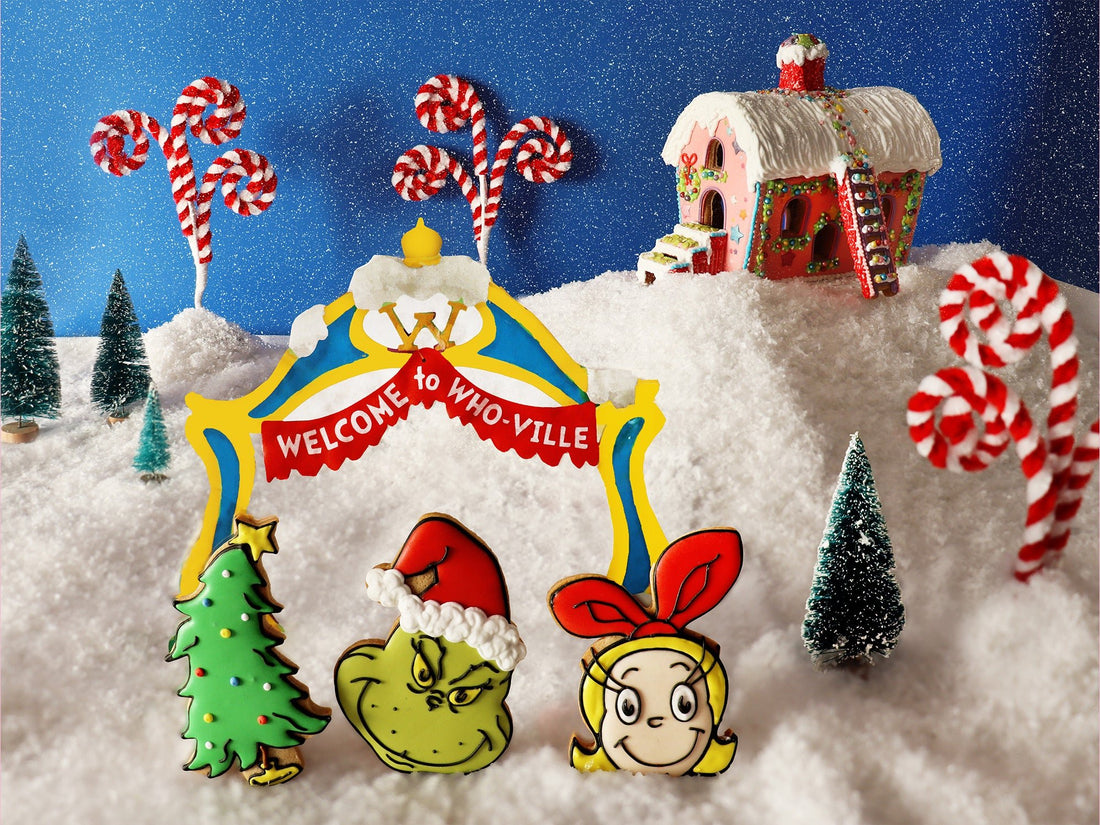 Grinch Biscuits by Biscuiteers - Biscuiteers