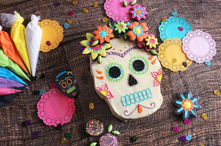 How To Bake: Day of the Dead Halloween Skull Cake - Biscuiteers