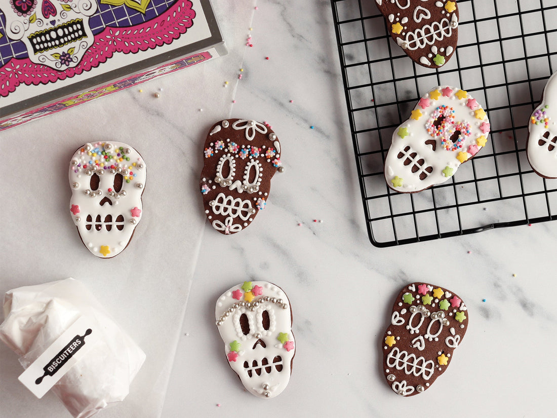 Learn To Ice | Day of the Dead Sugar Skull Biscuits - Biscuiteers