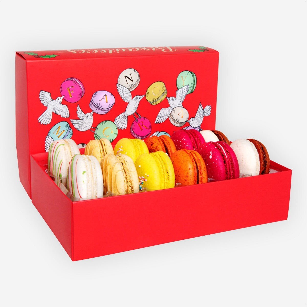 12 Christmas Macarons - Biscuiteers