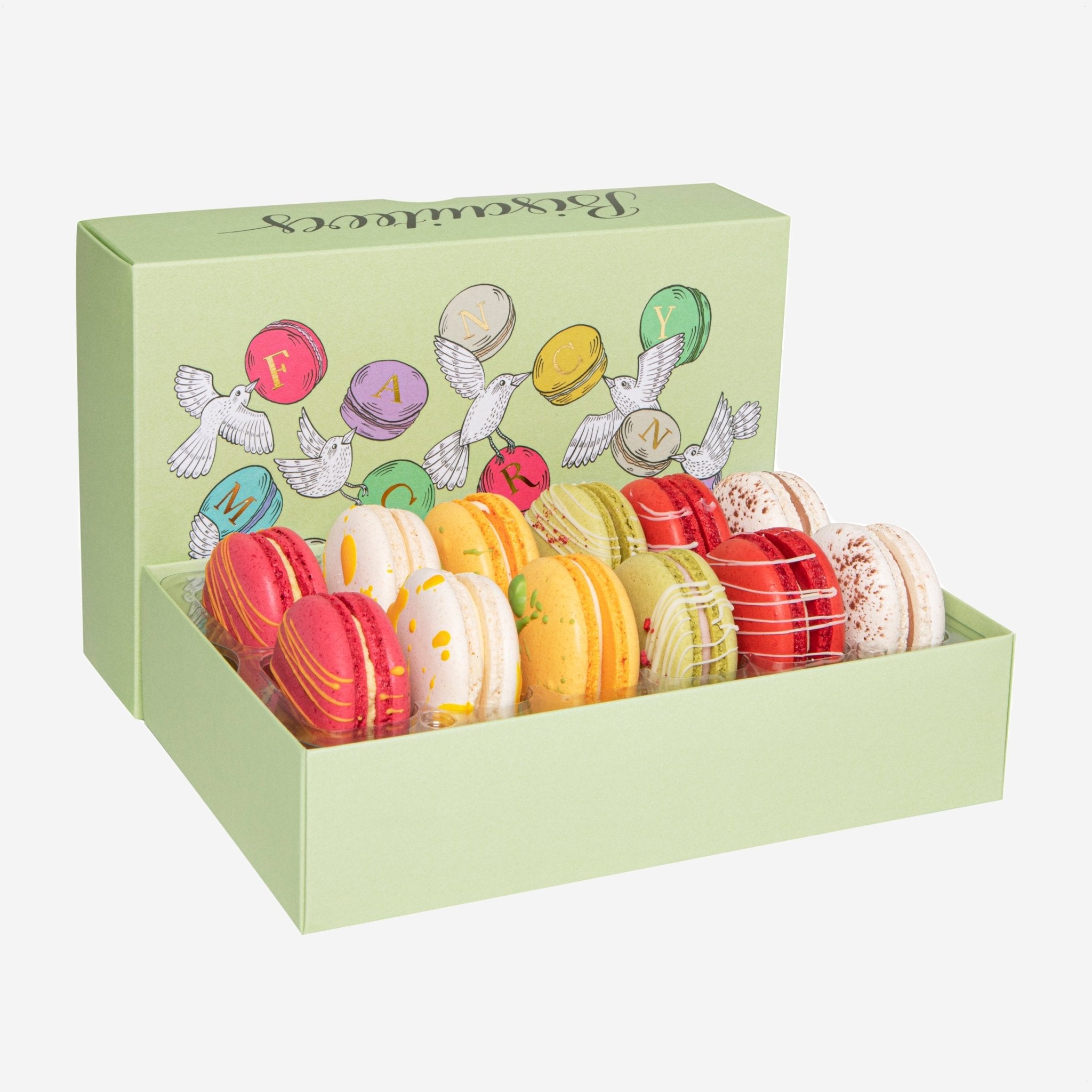 12 Spring Macarons - Biscuiteers