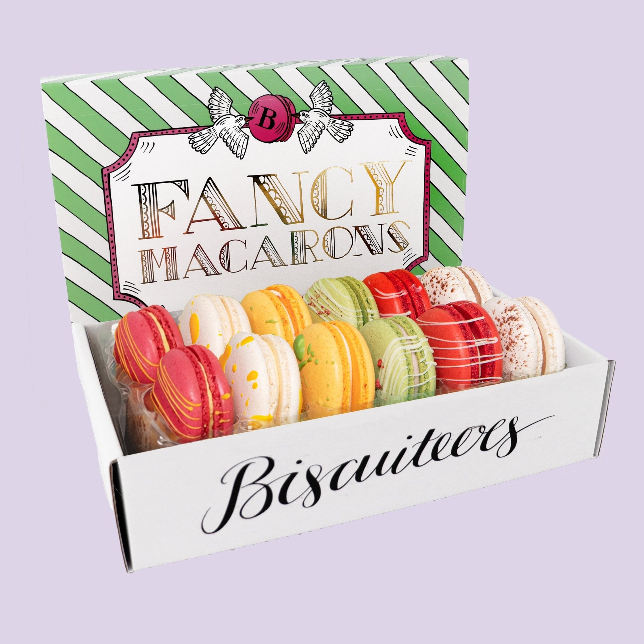 12 Spring Macarons - Biscuiteers