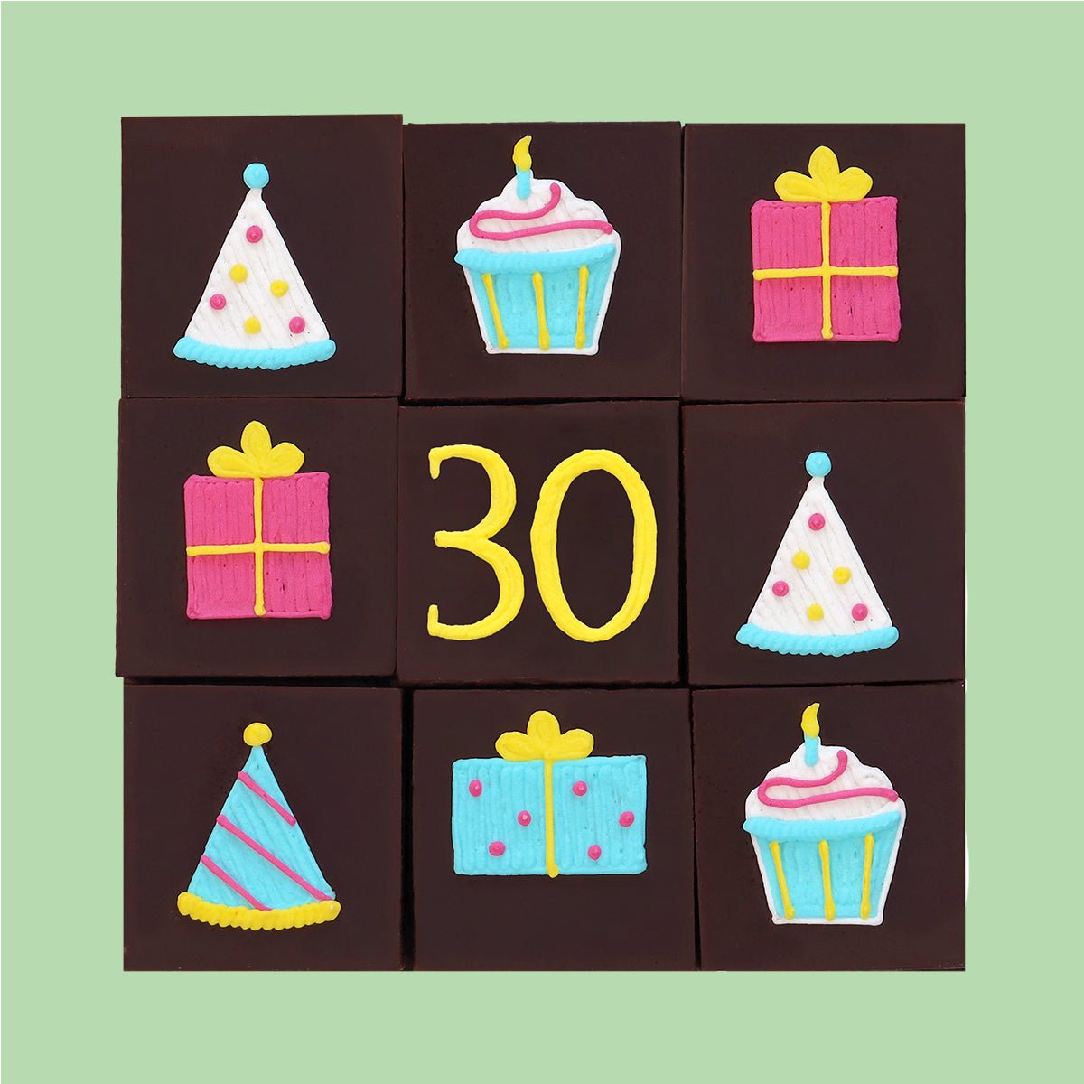 30th Birthday Milestone Brownies - Biscuiteers