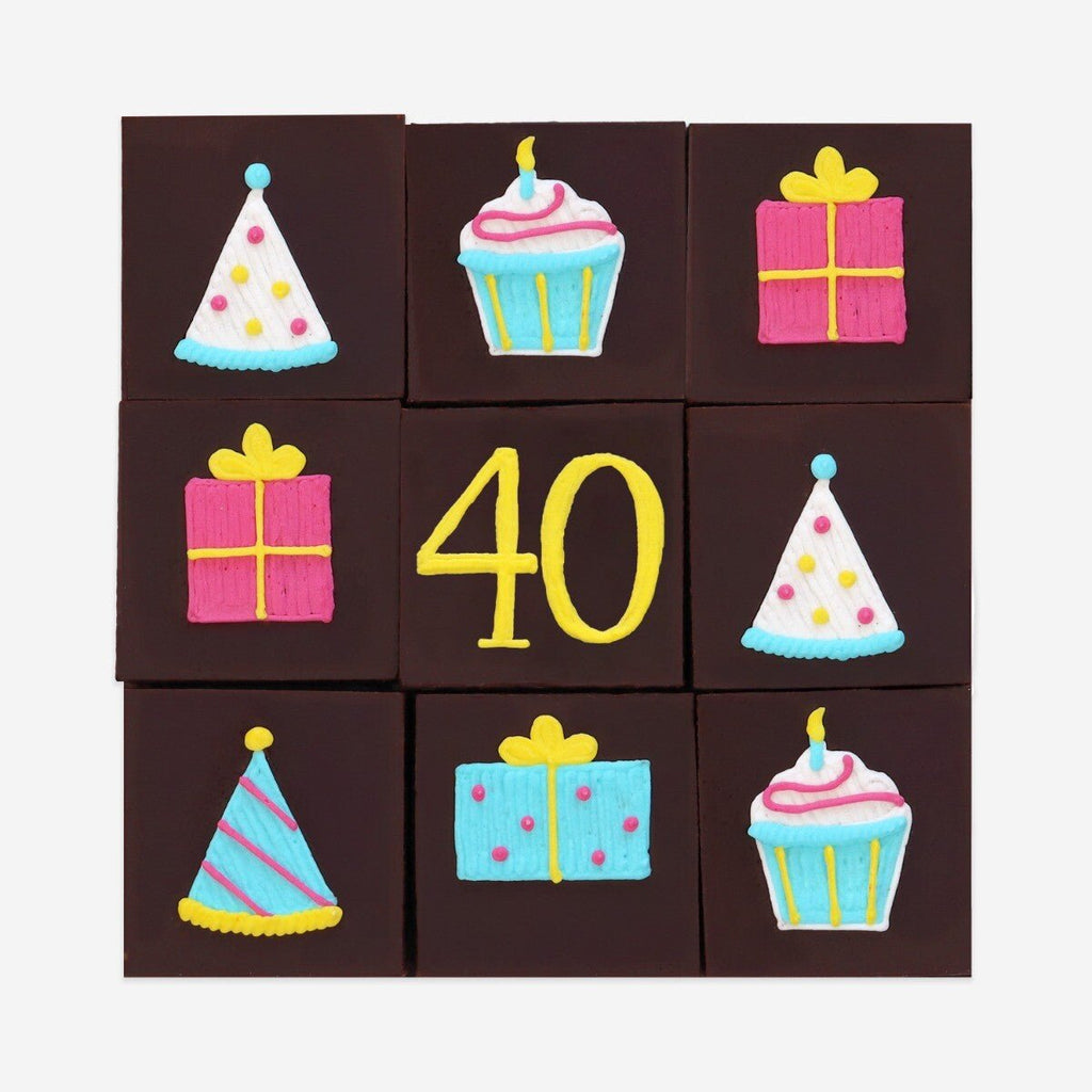 40th Birthday Milestone Brownies - Biscuiteers