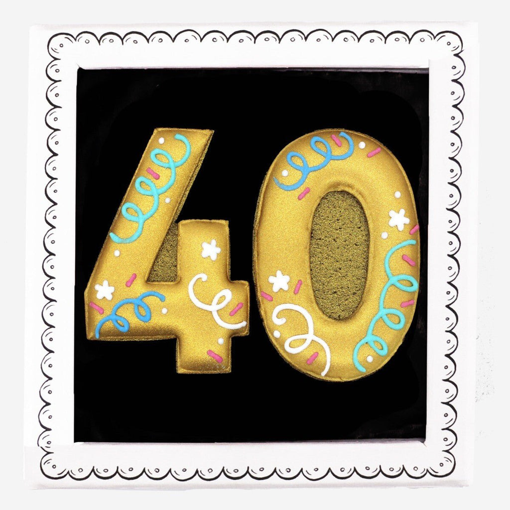 40th Birthday Milestone Letterbox Biscuit - Biscuiteers