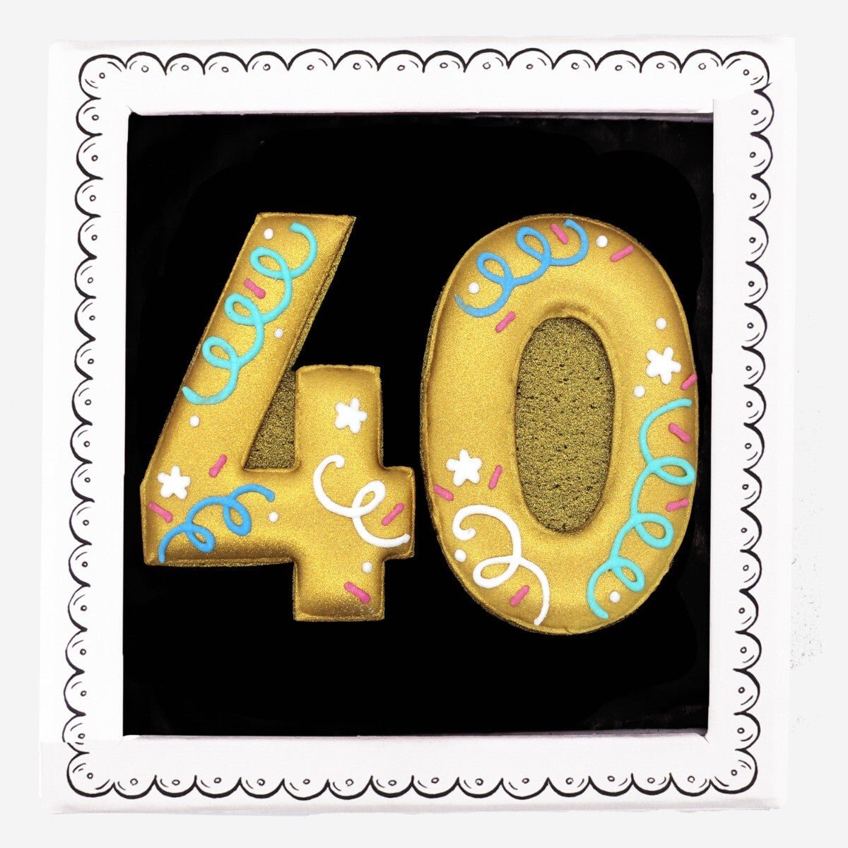 40th Birthday Milestone Letterbox Biscuit - Biscuiteers