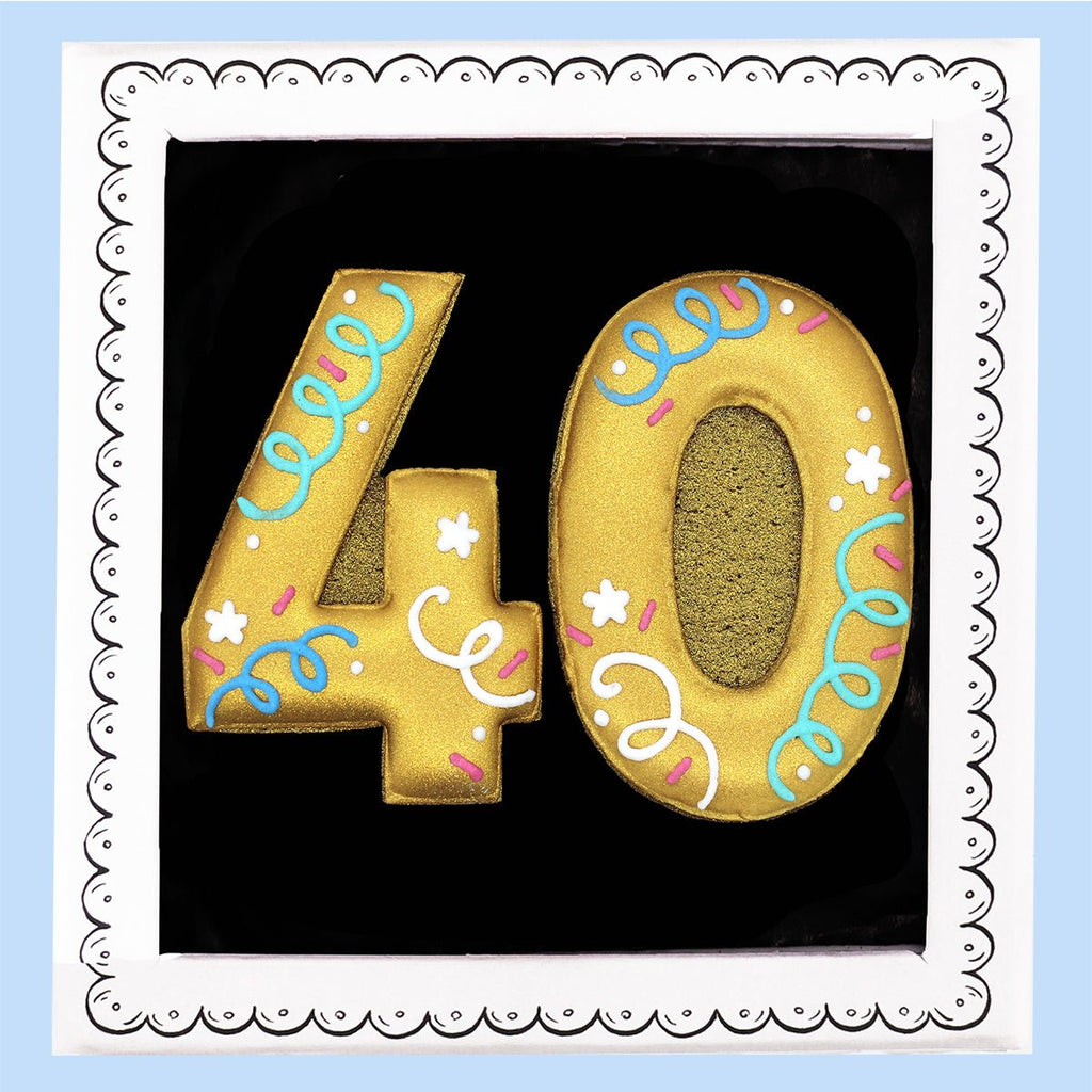 40th Birthday Milestone Letterbox Biscuit - Biscuiteers