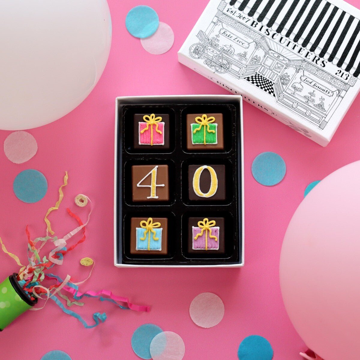 40th Birthday Milestone Little Box Of Chocolates - Biscuiteers