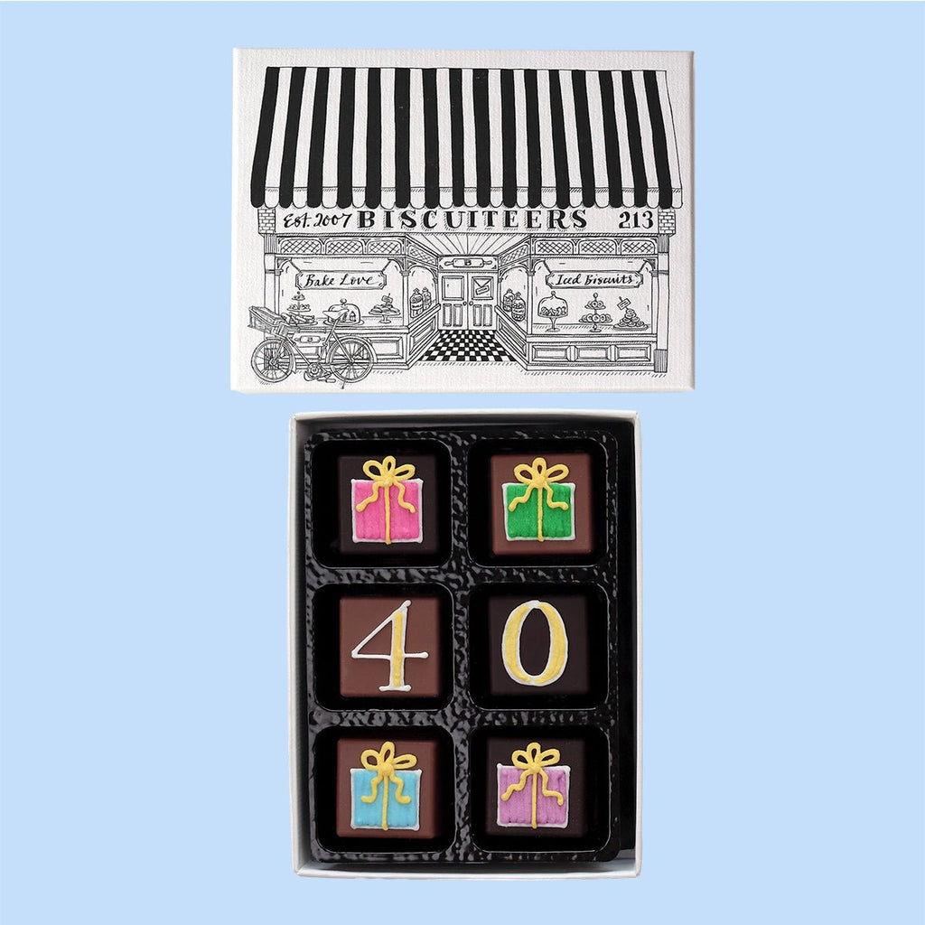 40th Birthday Milestone Little Box Of Chocolates - Biscuiteers