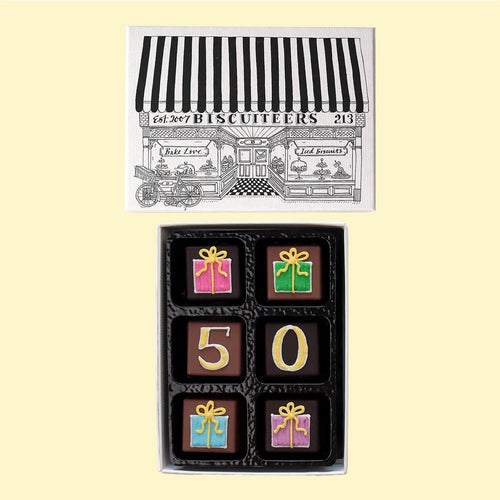 50th Birthday Milestone Little Box Of Chocolates - Biscuiteers