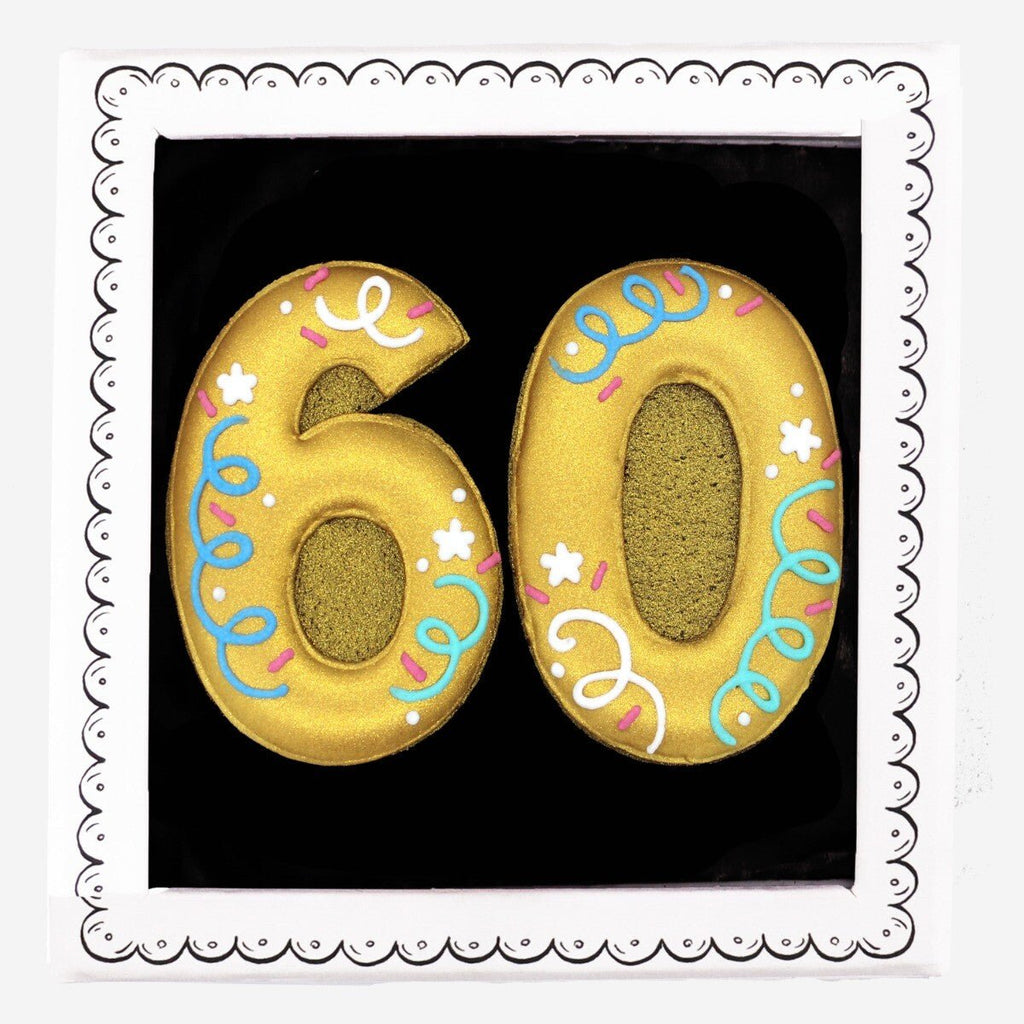 60th Birthday Milestone Letterbox Biscuit - Biscuiteers