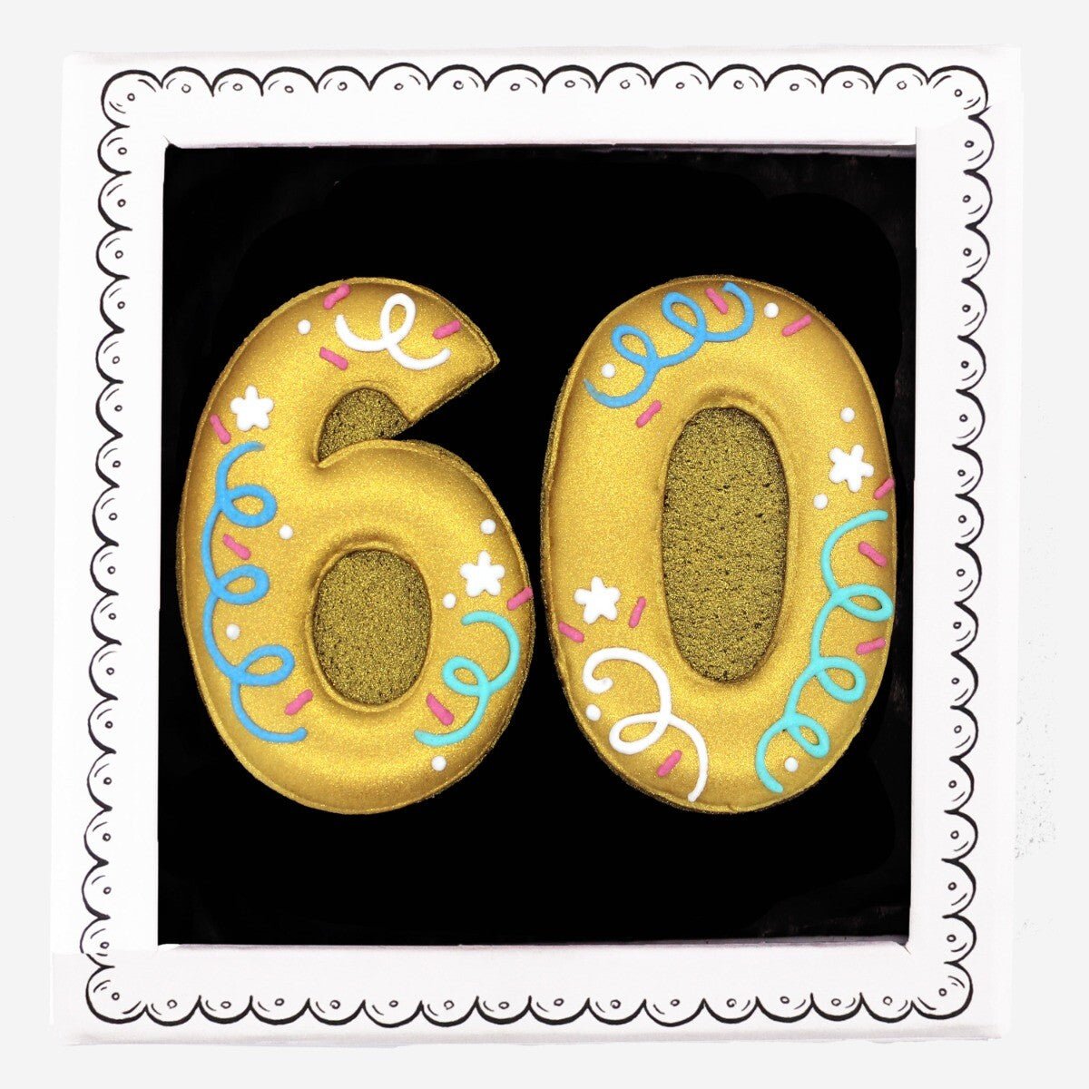 60th Birthday Milestone Letterbox Biscuit - Biscuiteers