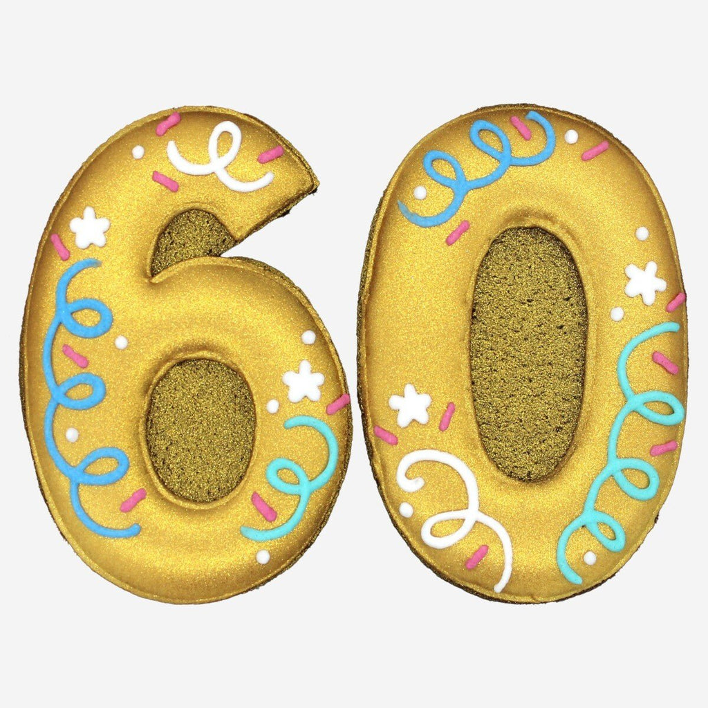 60th Birthday Milestone Letterbox Biscuit - Biscuiteers