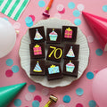 70th Birthday Milestone Brownies - Biscuiteers