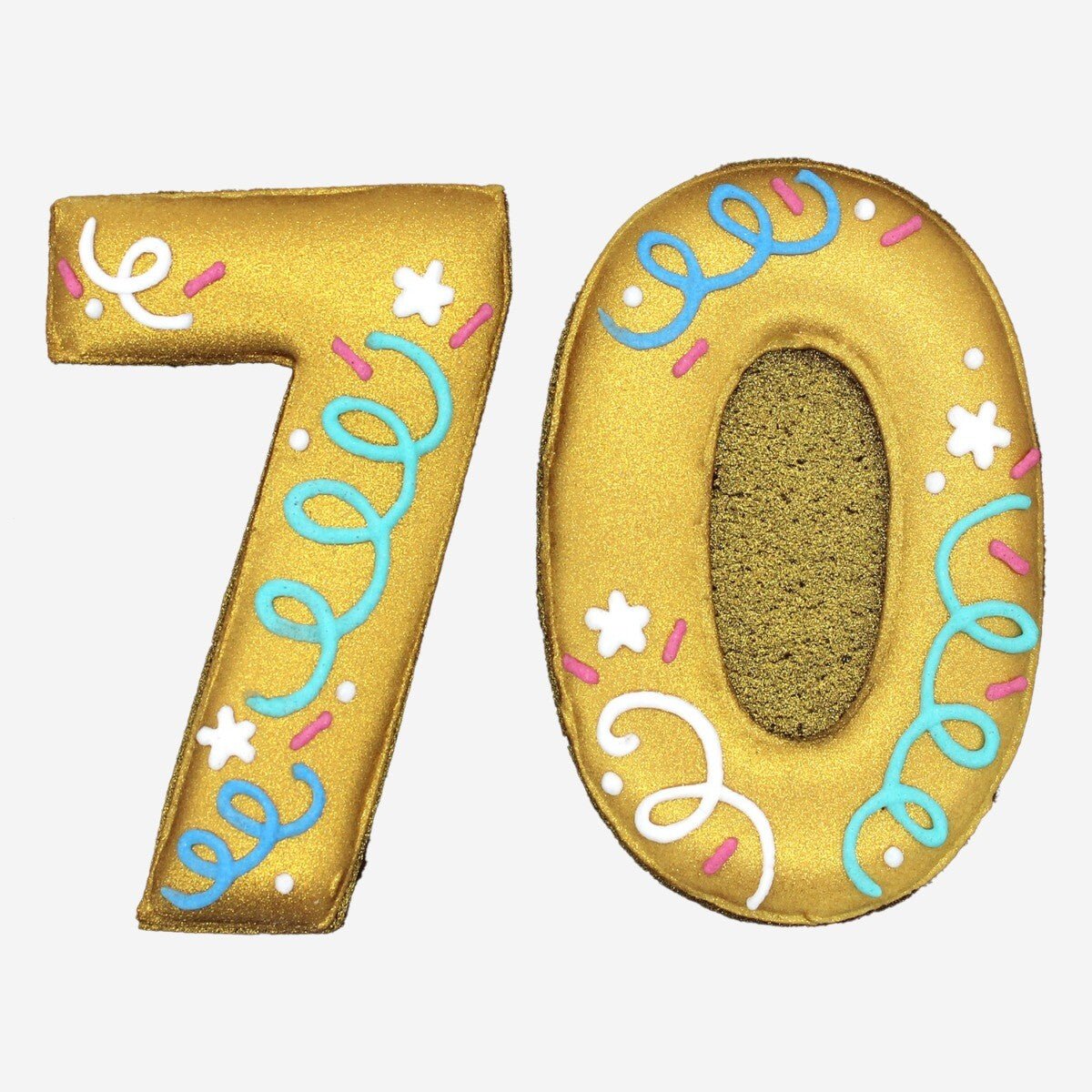 70th Birthday Milestone Letterbox Biscuit - Biscuiteers
